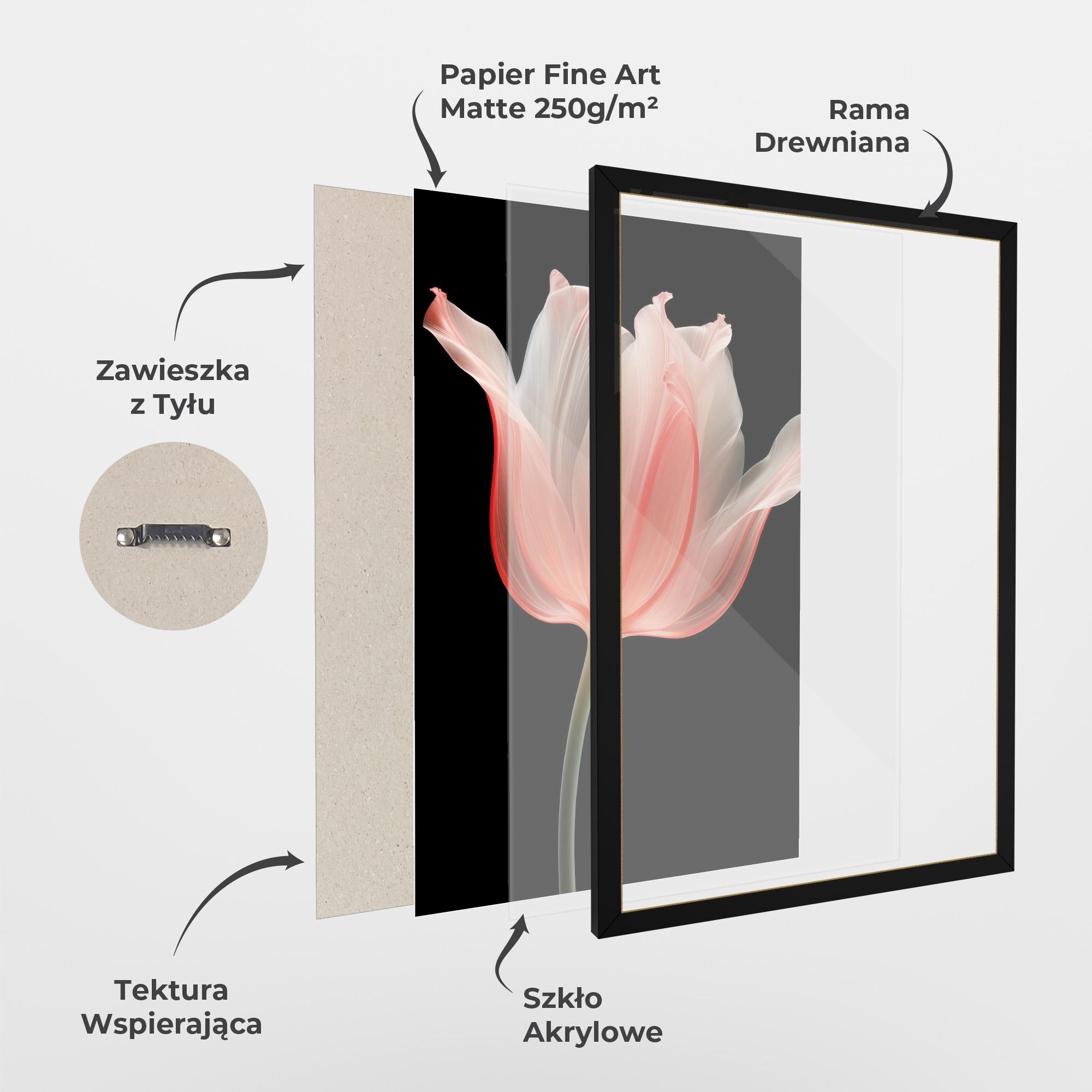 Plakat w Ramie Pastel Pink Tulip mockup 1