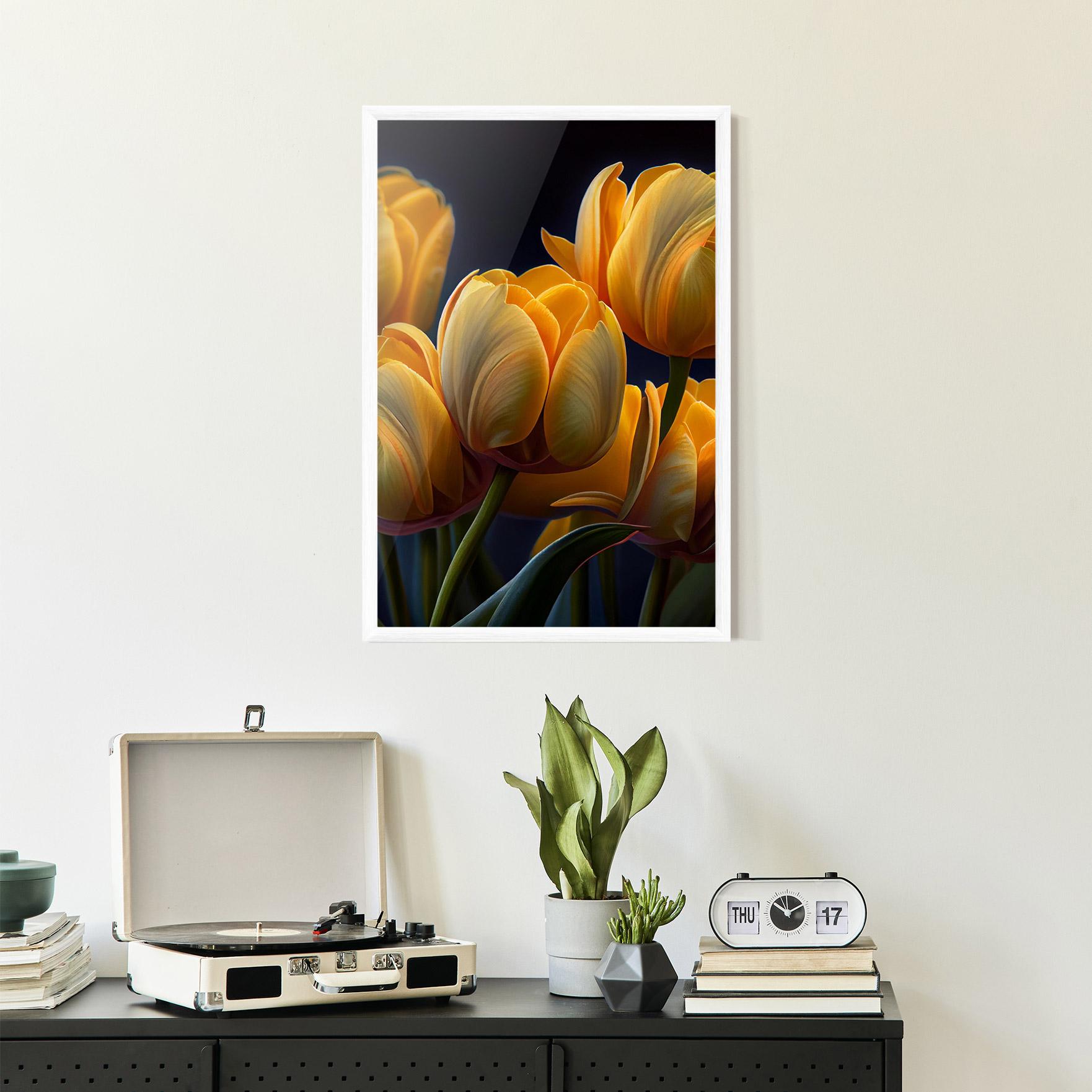 Plakat w Ramie Pretty Yellow Tulips mockup 2