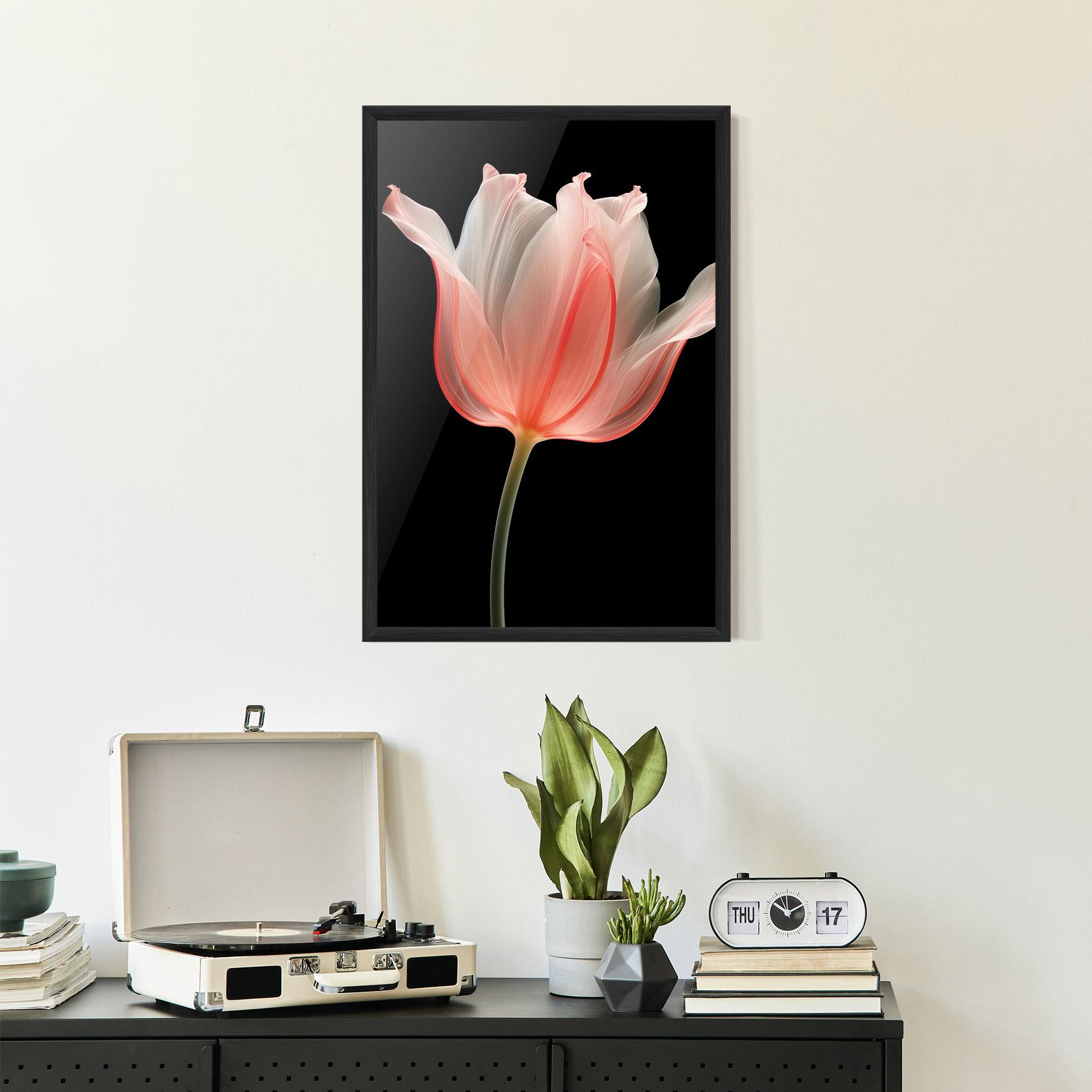 Plakat w Ramie Pastel Pink Tulip mockup 2