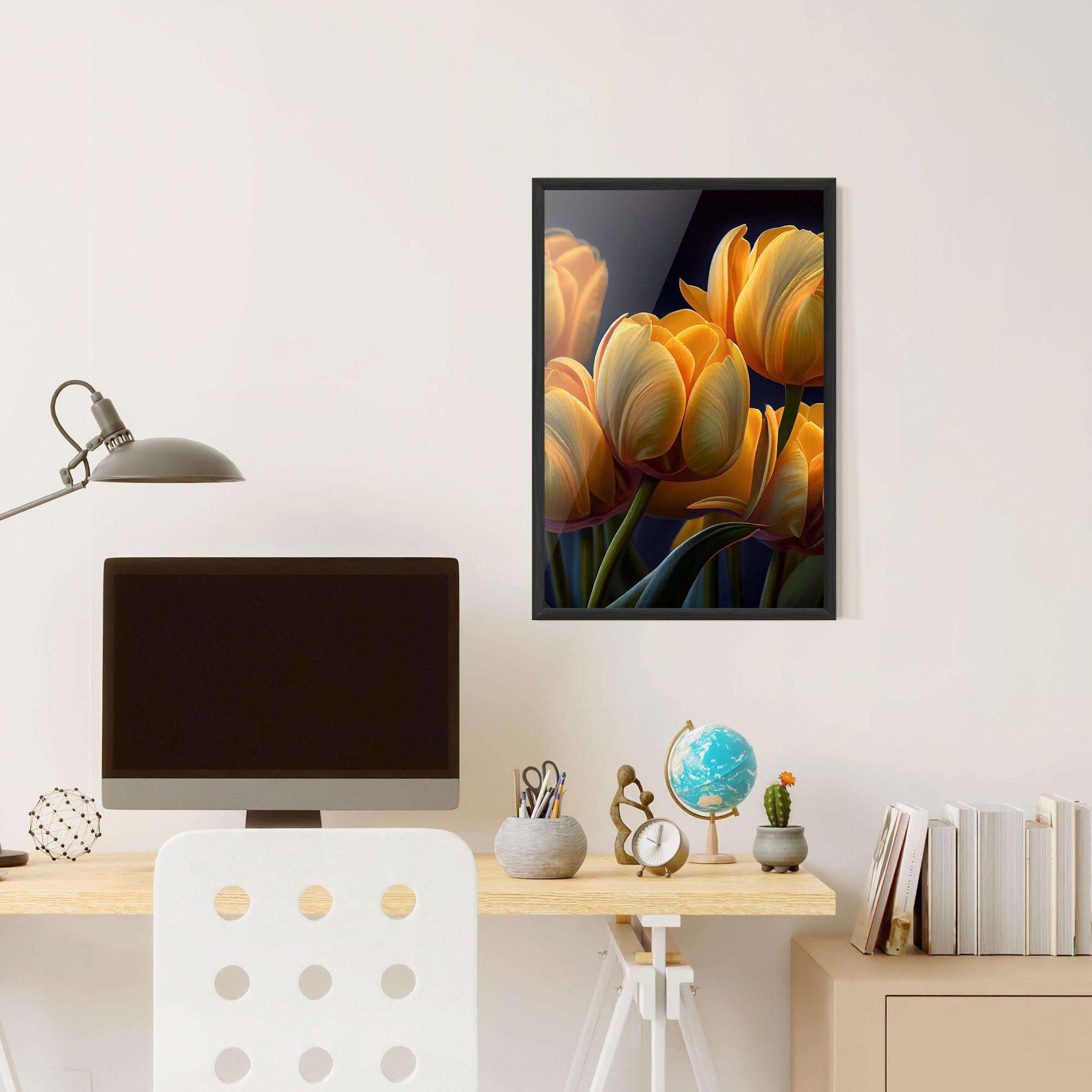 Plakat w Ramie Pretty Yellow Tulips mockup 6