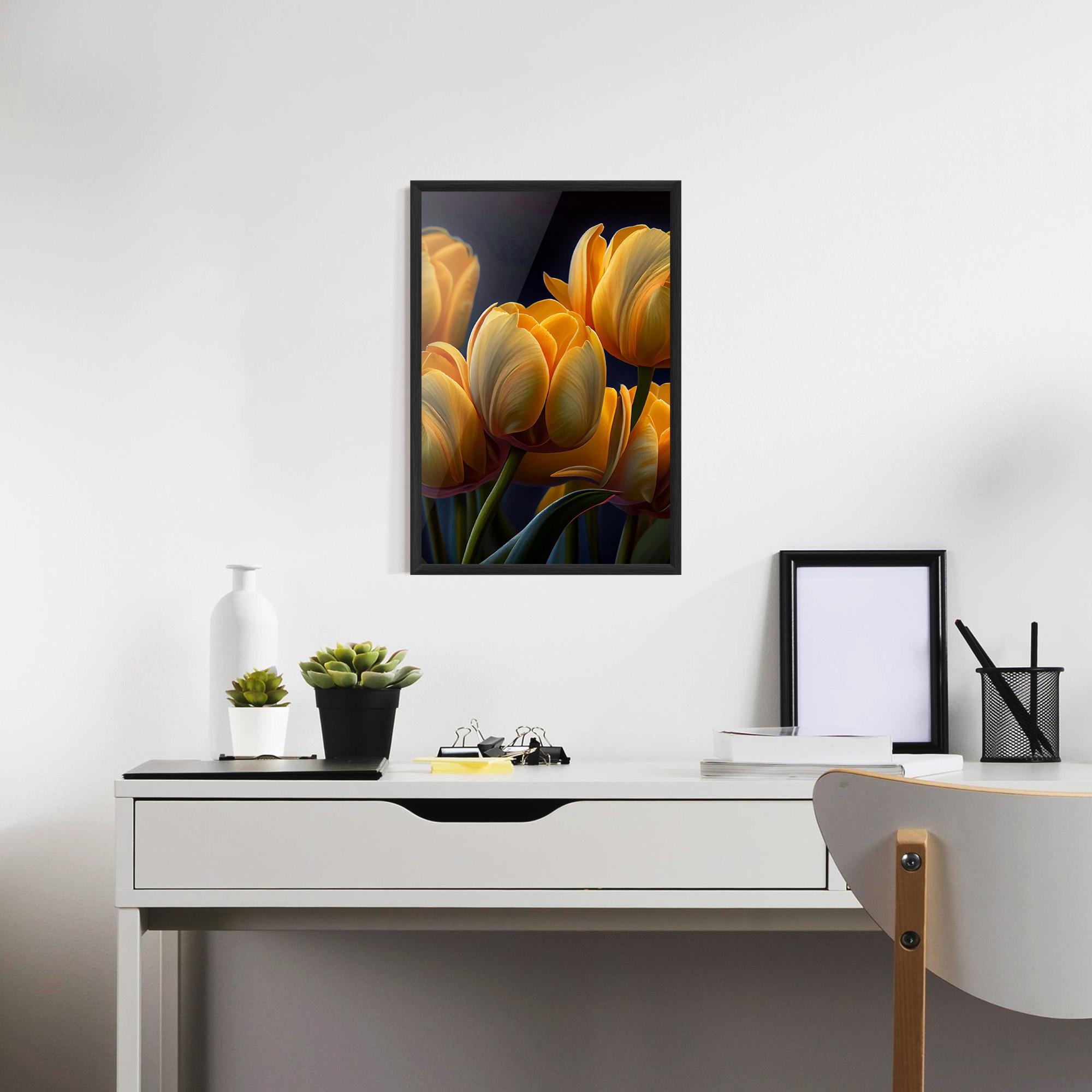Plakat w Ramie Pretty Yellow Tulips mockup 7