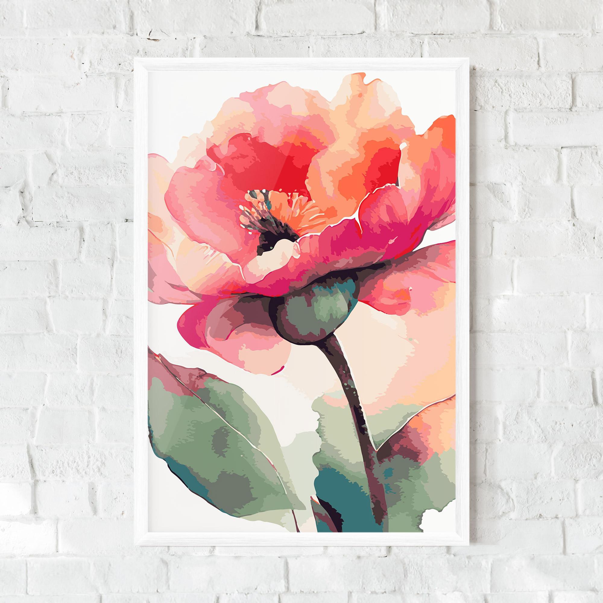 Plakat w Ramie Pastel Poppy mockup 0