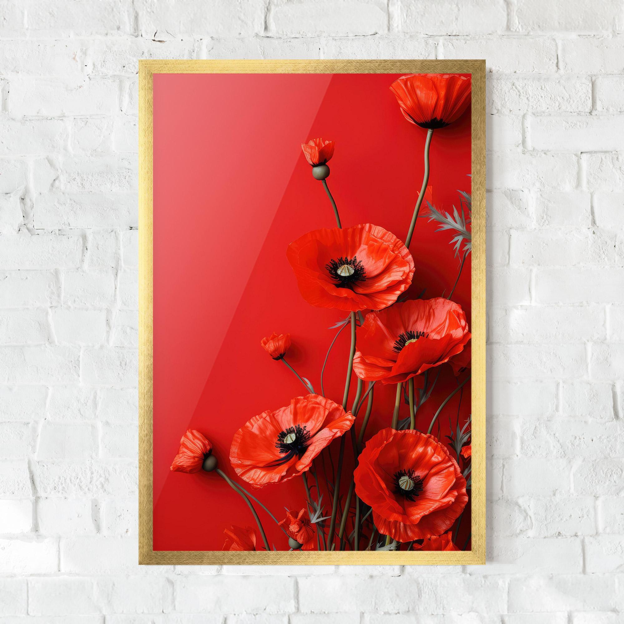 Plakat w Ramie Poppies On The Table mockup 0