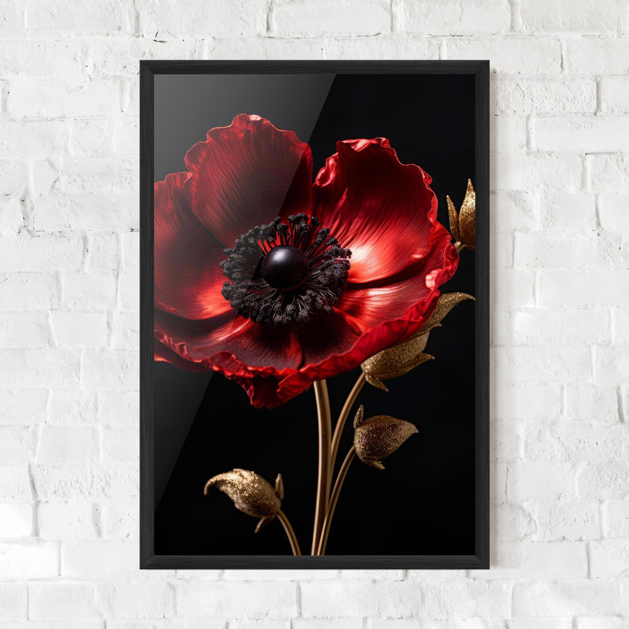Plakat w Ramie Dark Red Poppy mockup 0