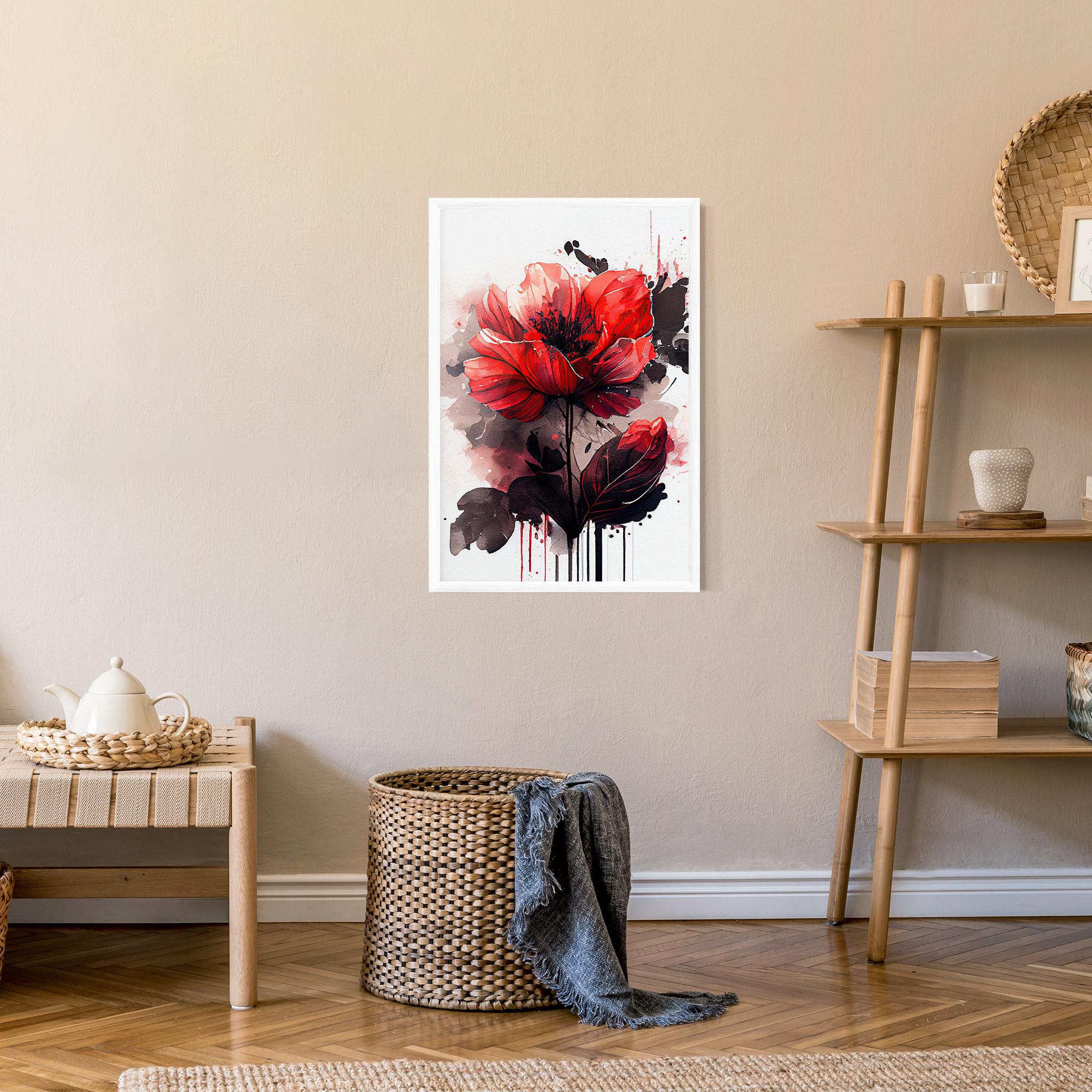 Plakat w Ramie Watercolor Poppy mockup 9