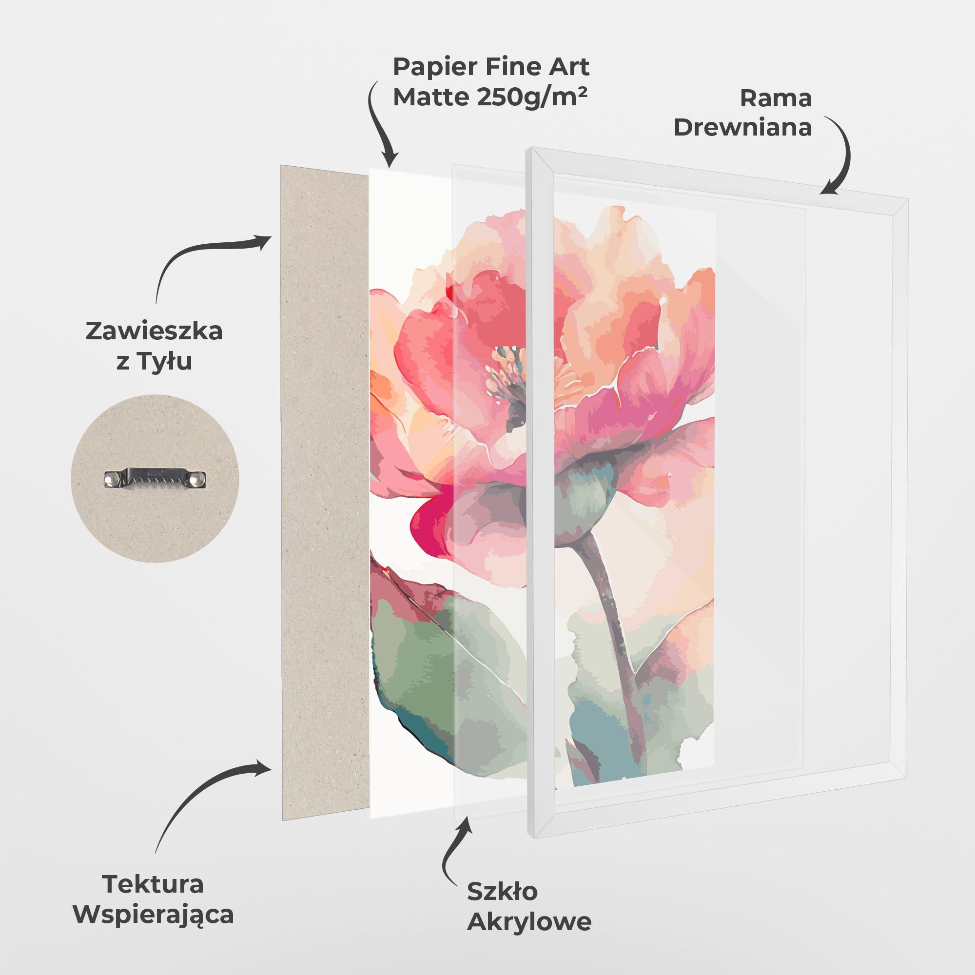 Plakat w Ramie Pastel Poppy mockup 1