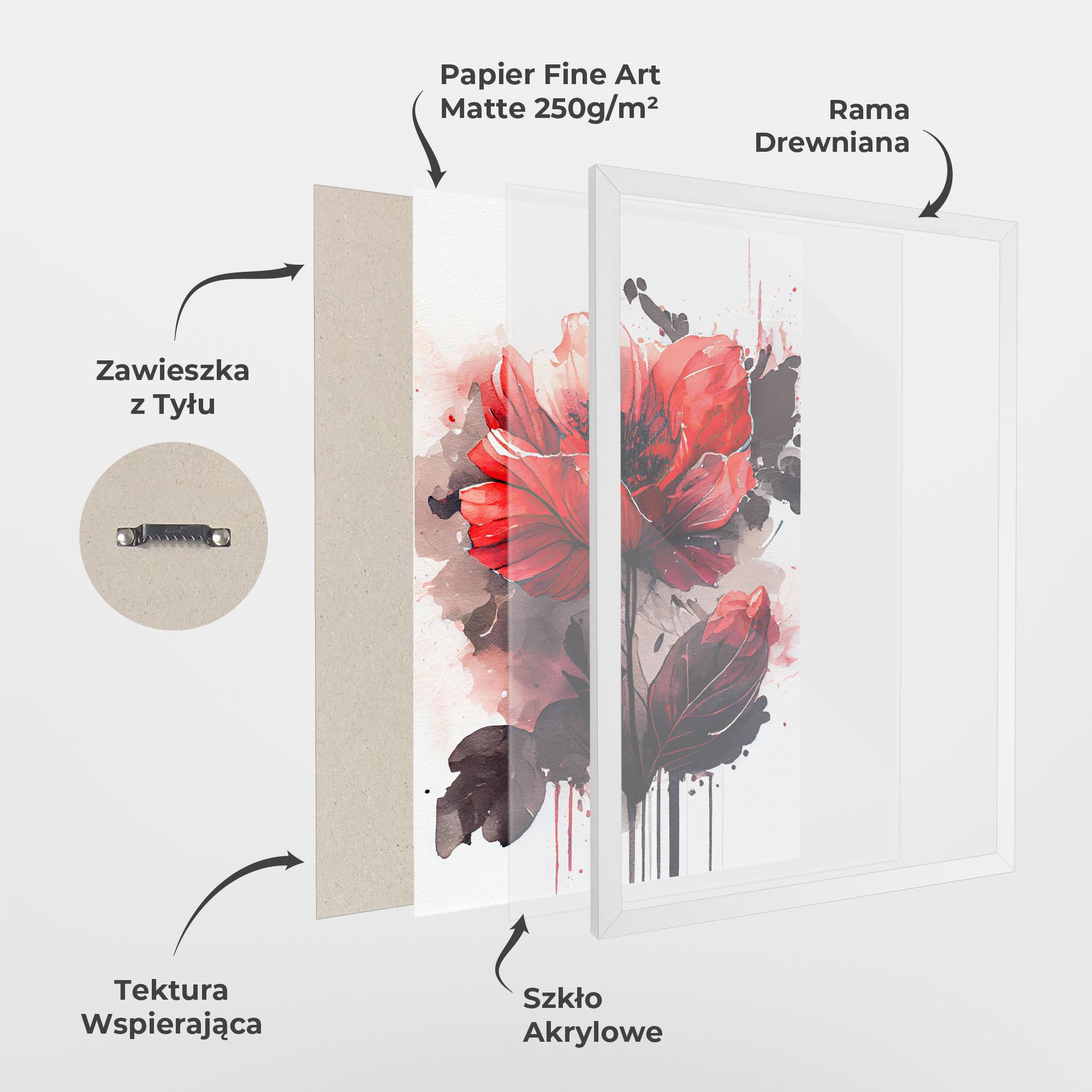Plakat w Ramie Watercolor Poppy mockup 1