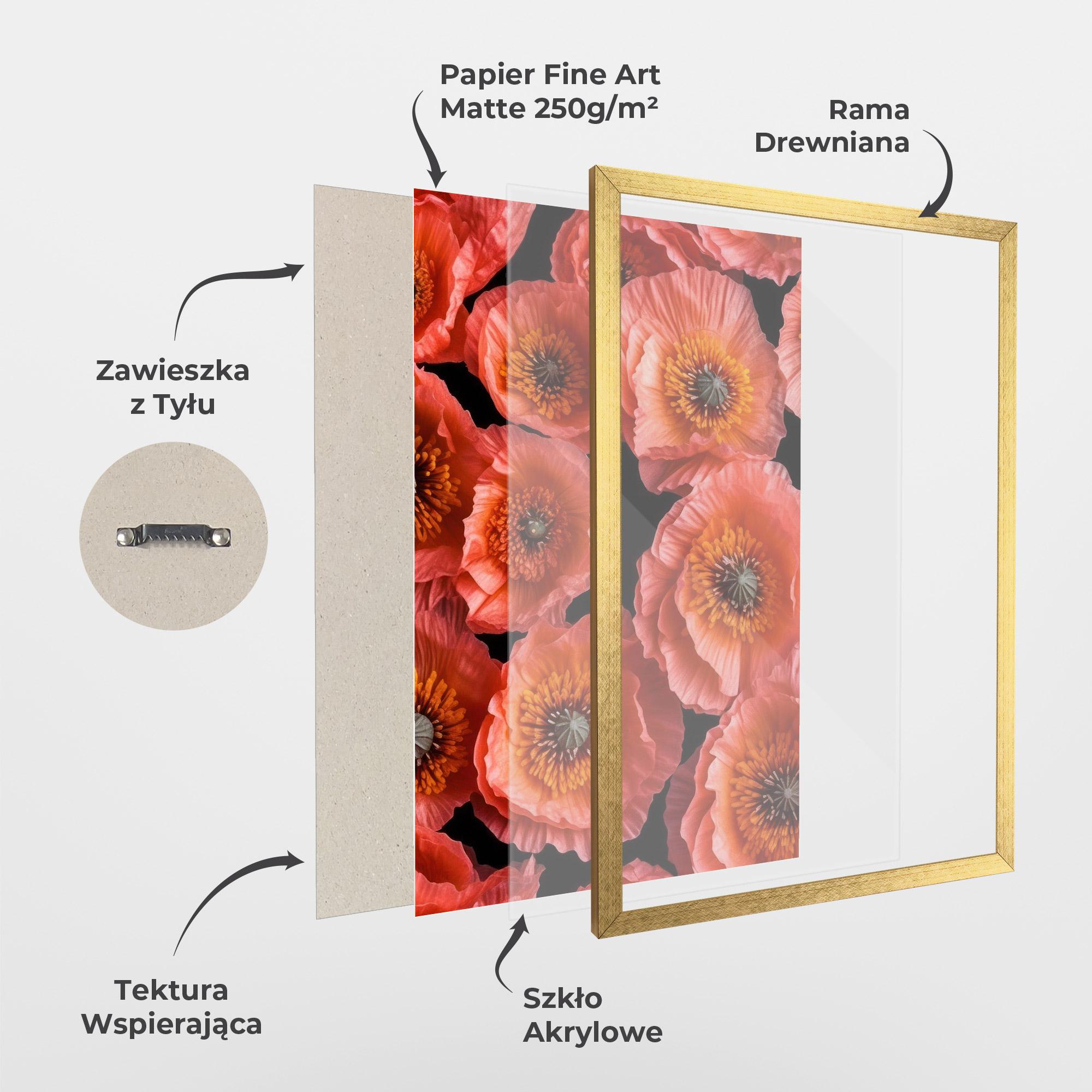 Plakat w Ramie Light Red Poppies mockup 1