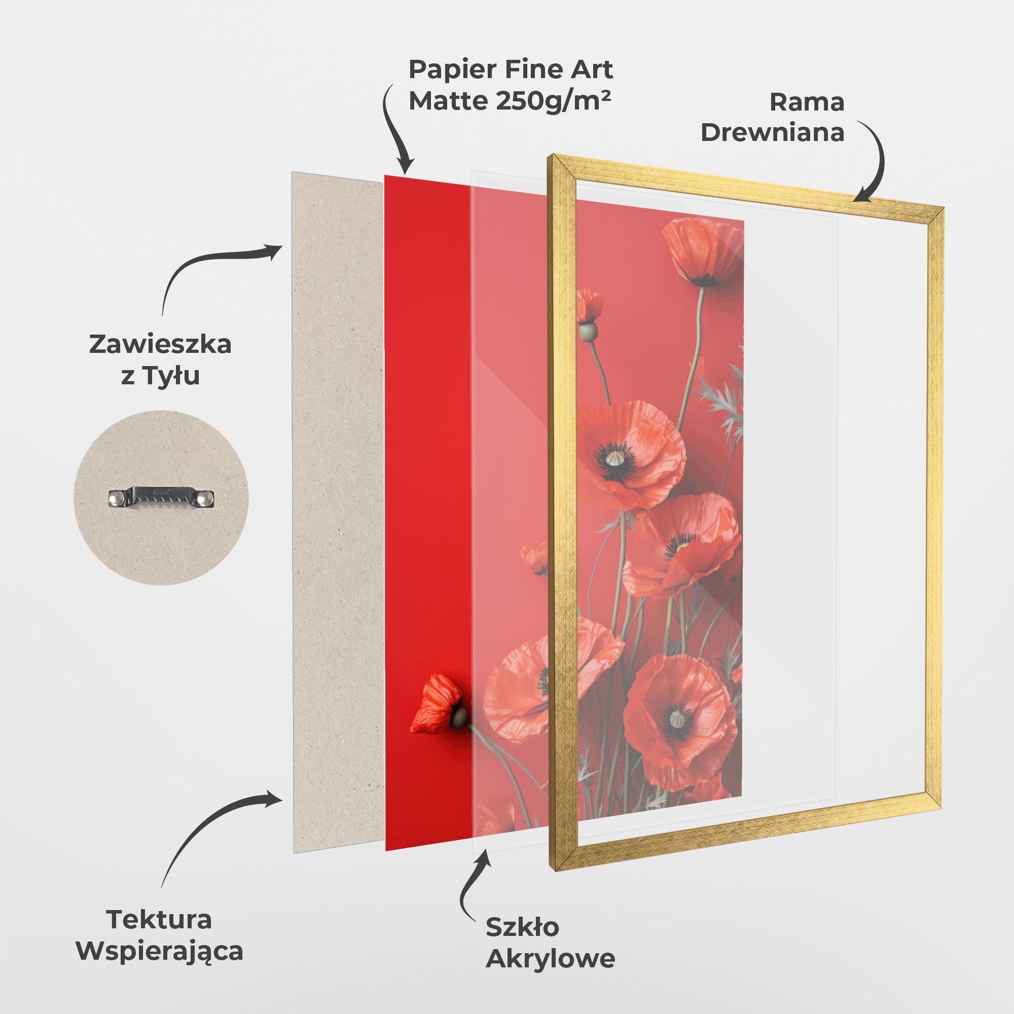 Plakat w Ramie Poppies On The Table mockup 1
