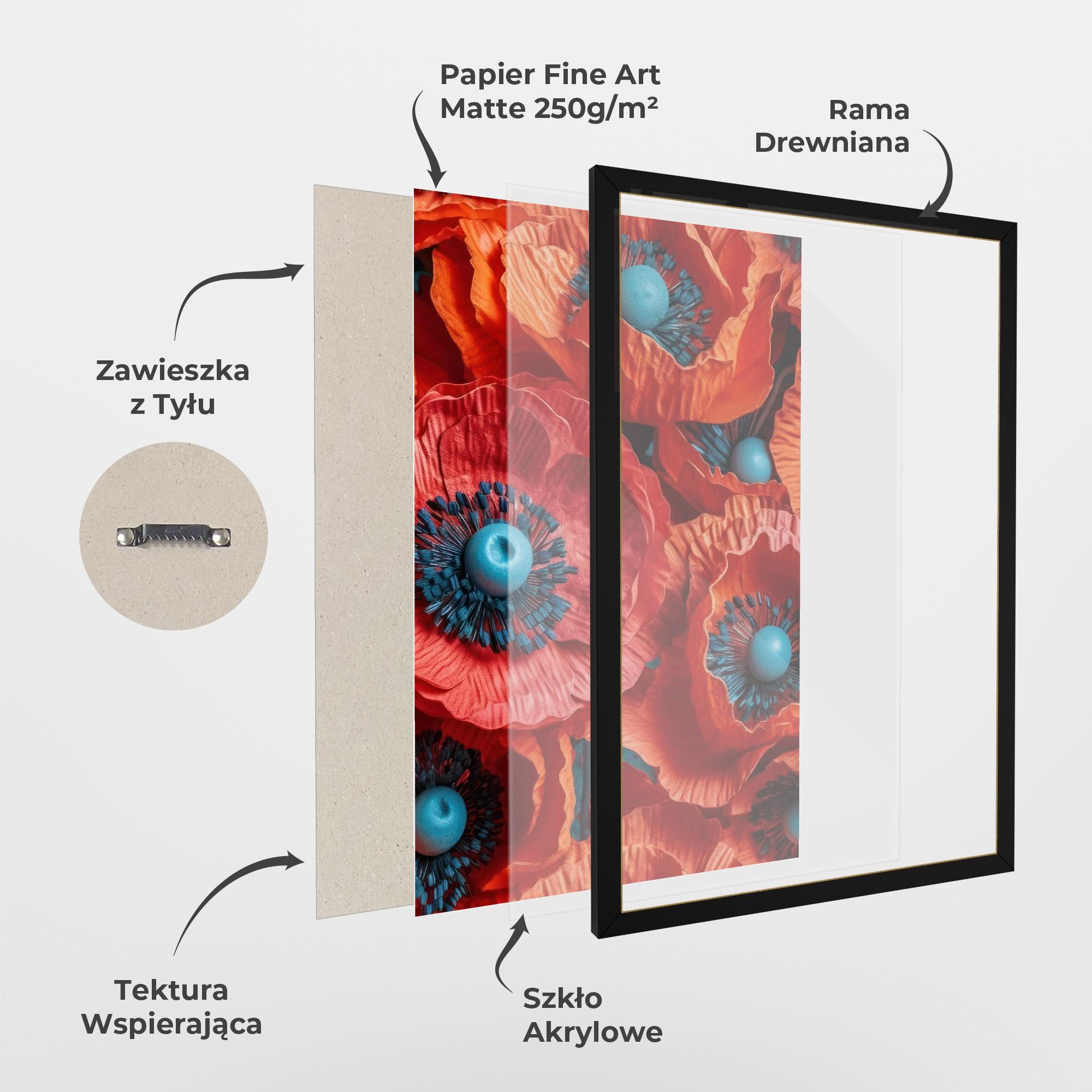 Plakat w Ramie Poppy Close Up mockup 1