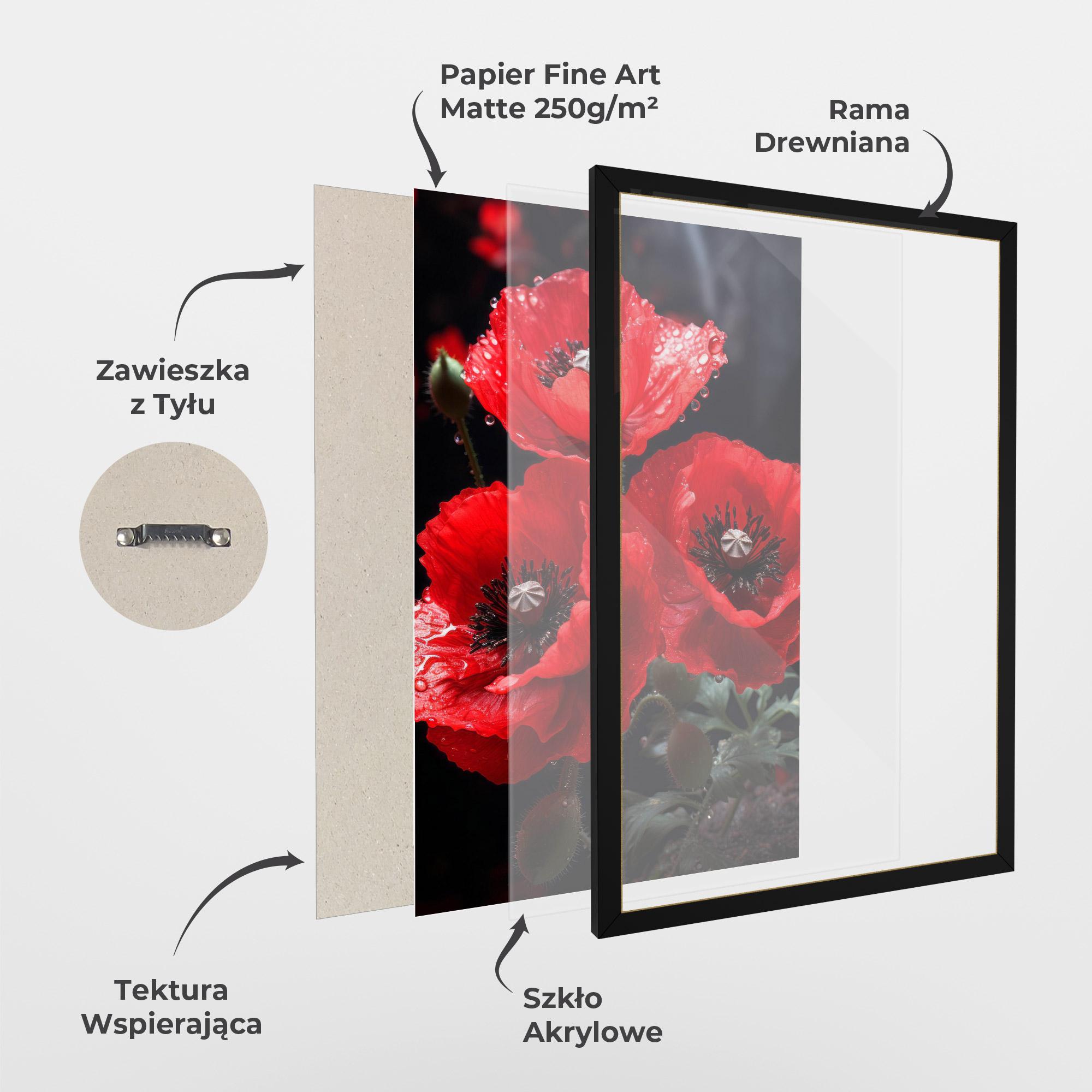 Plakat w Ramie Red Poppy mockup 1