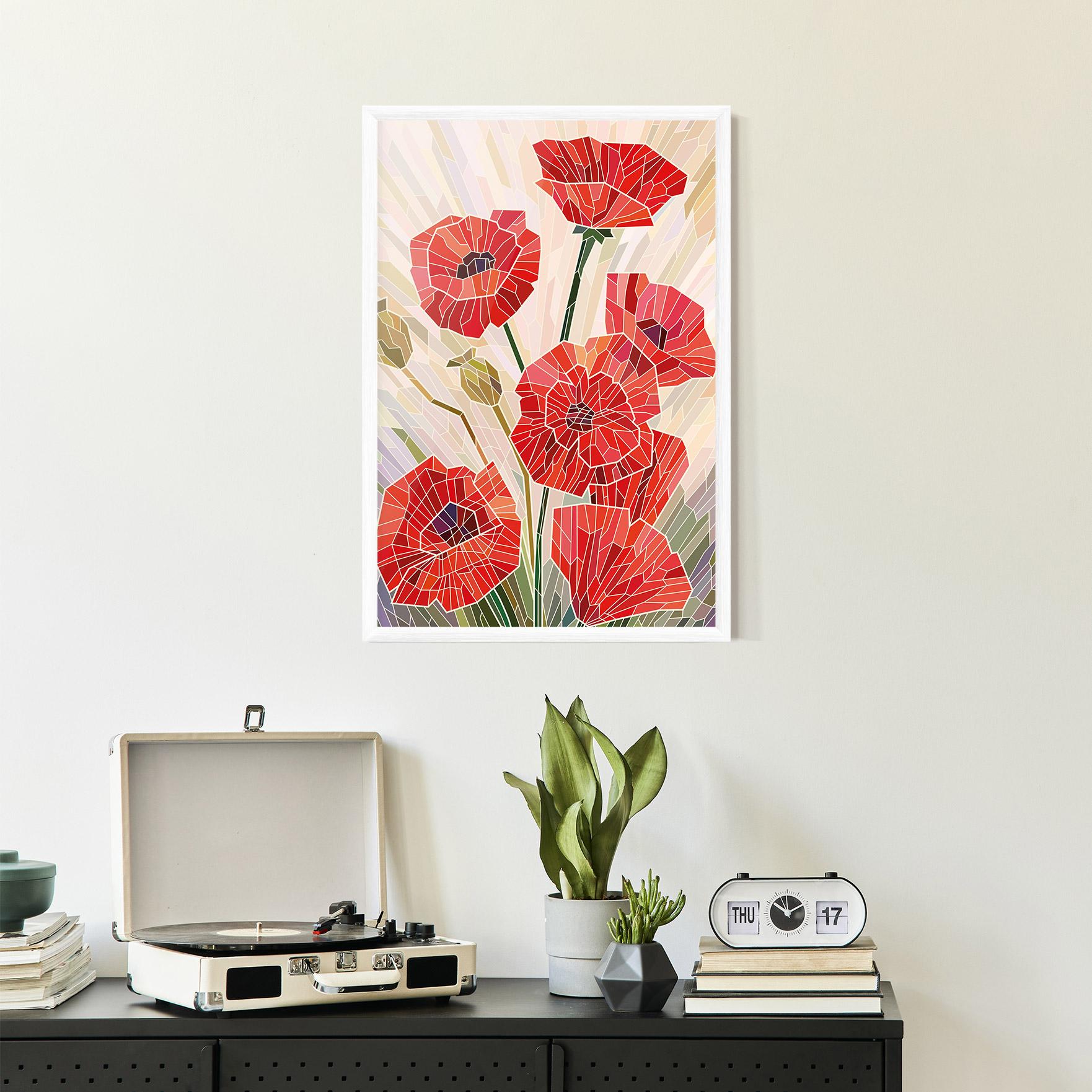 Plakat w Ramie Poppy Glass mockup 2