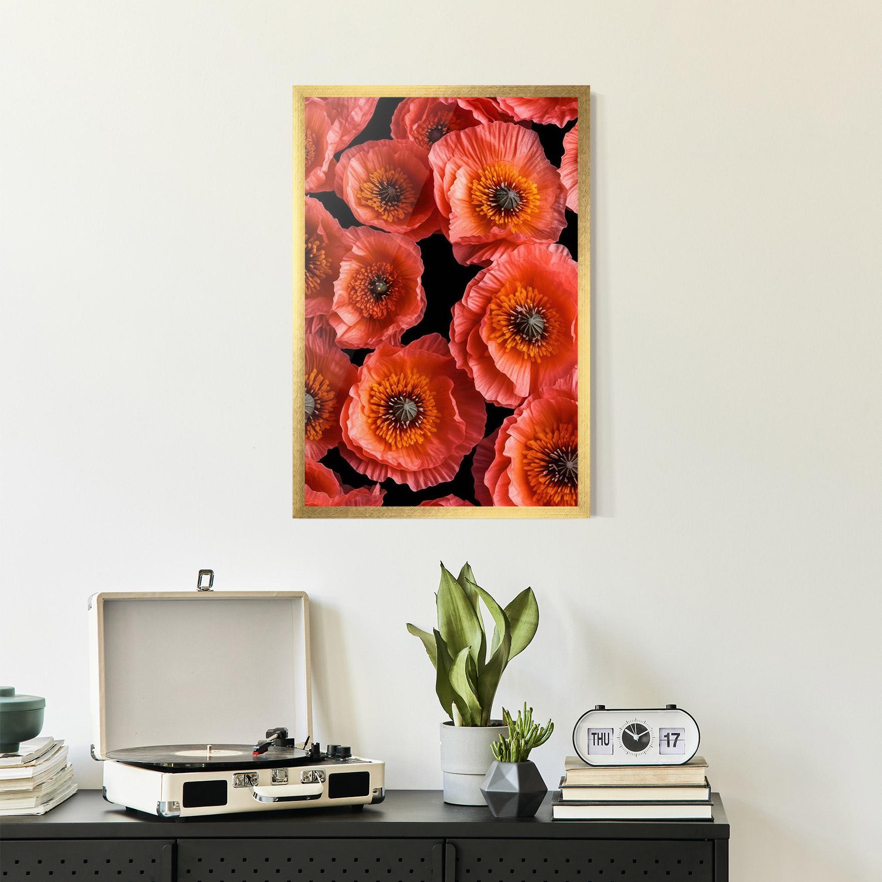 Plakat w Ramie Light Red Poppies mockup 2