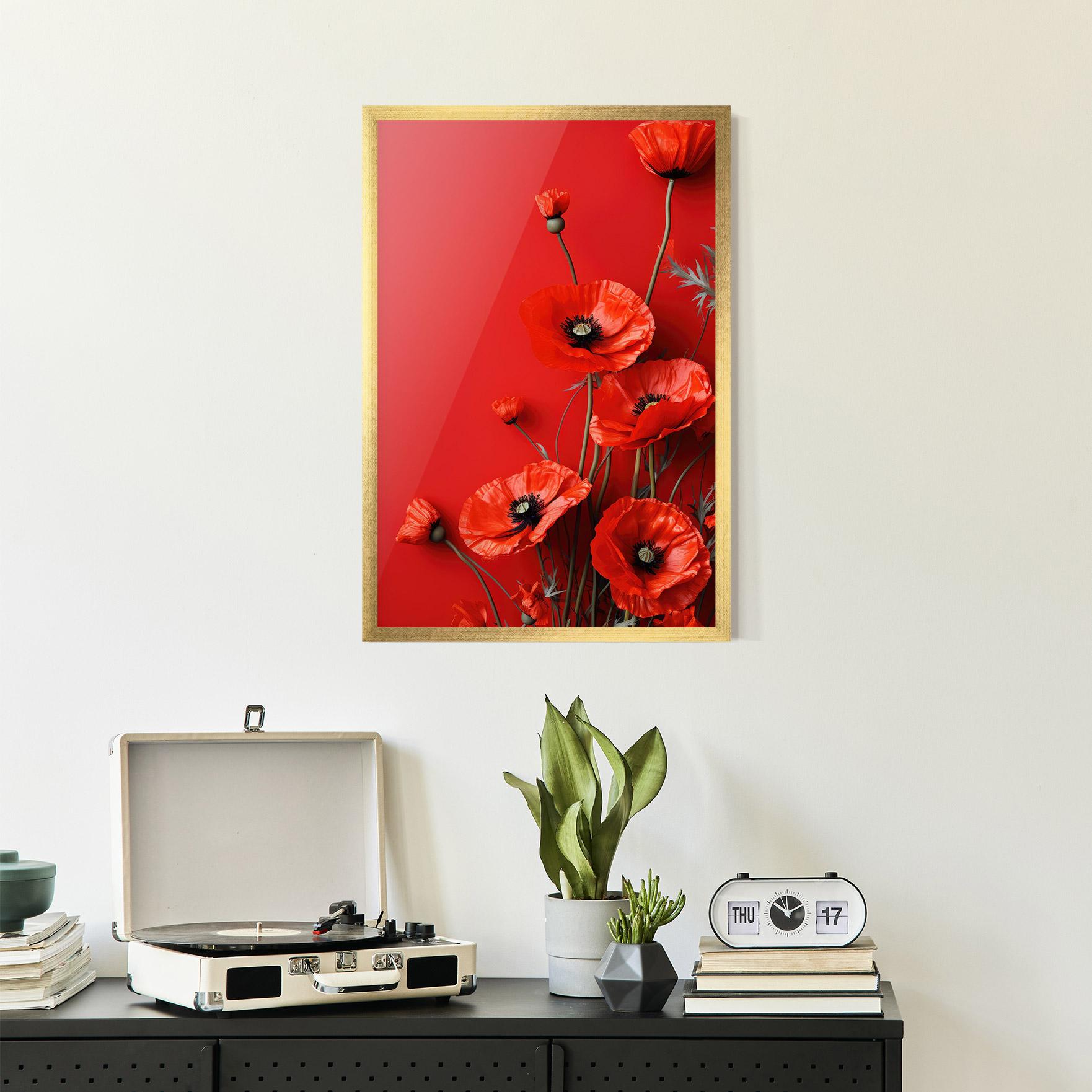 Plakat w Ramie Poppies On The Table mockup 2
