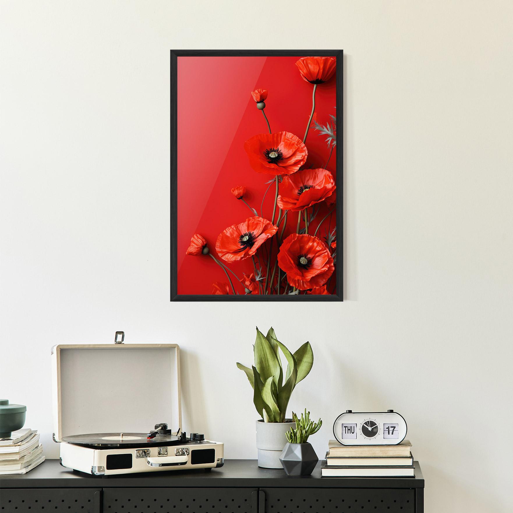 Plakat w Ramie Poppies On The Table mockup 2