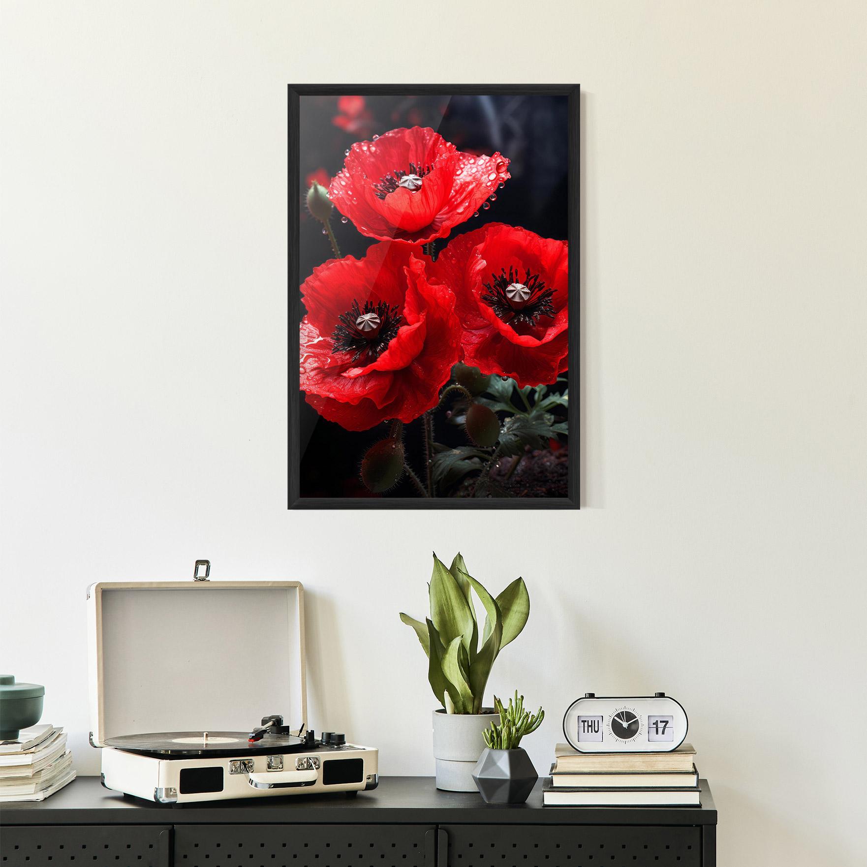 Plakat w Ramie Red Poppy mockup 2