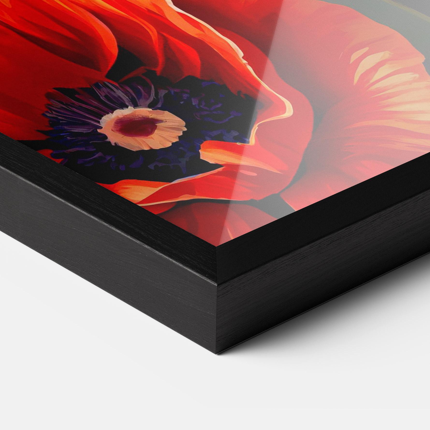 Plakat w Ramie Pretty Poppy On Green mockup 3