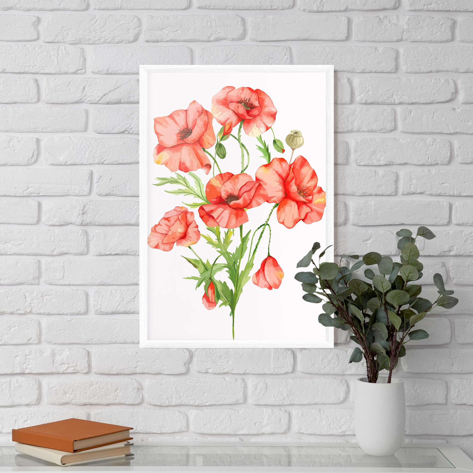 Plakat w Ramie Red Pastel Poppy mockup 5