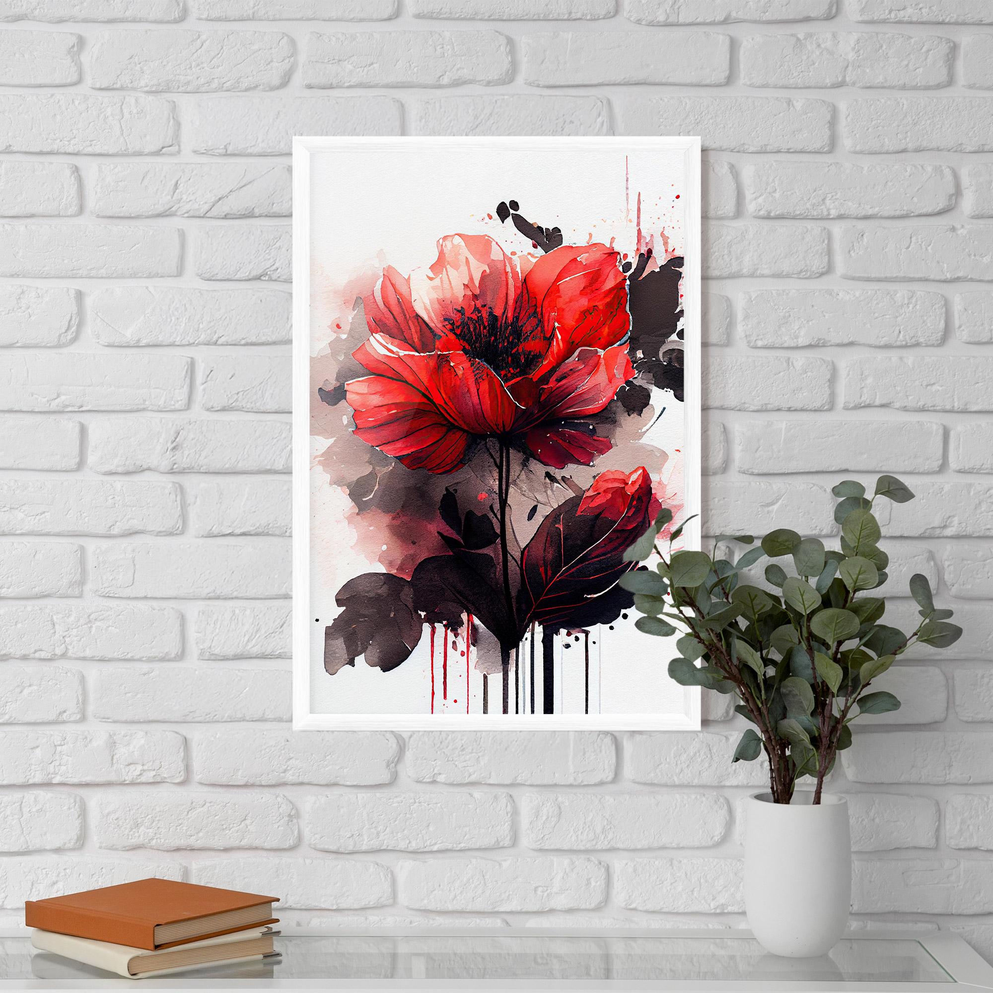 Plakat w Ramie Watercolor Poppy mockup 5