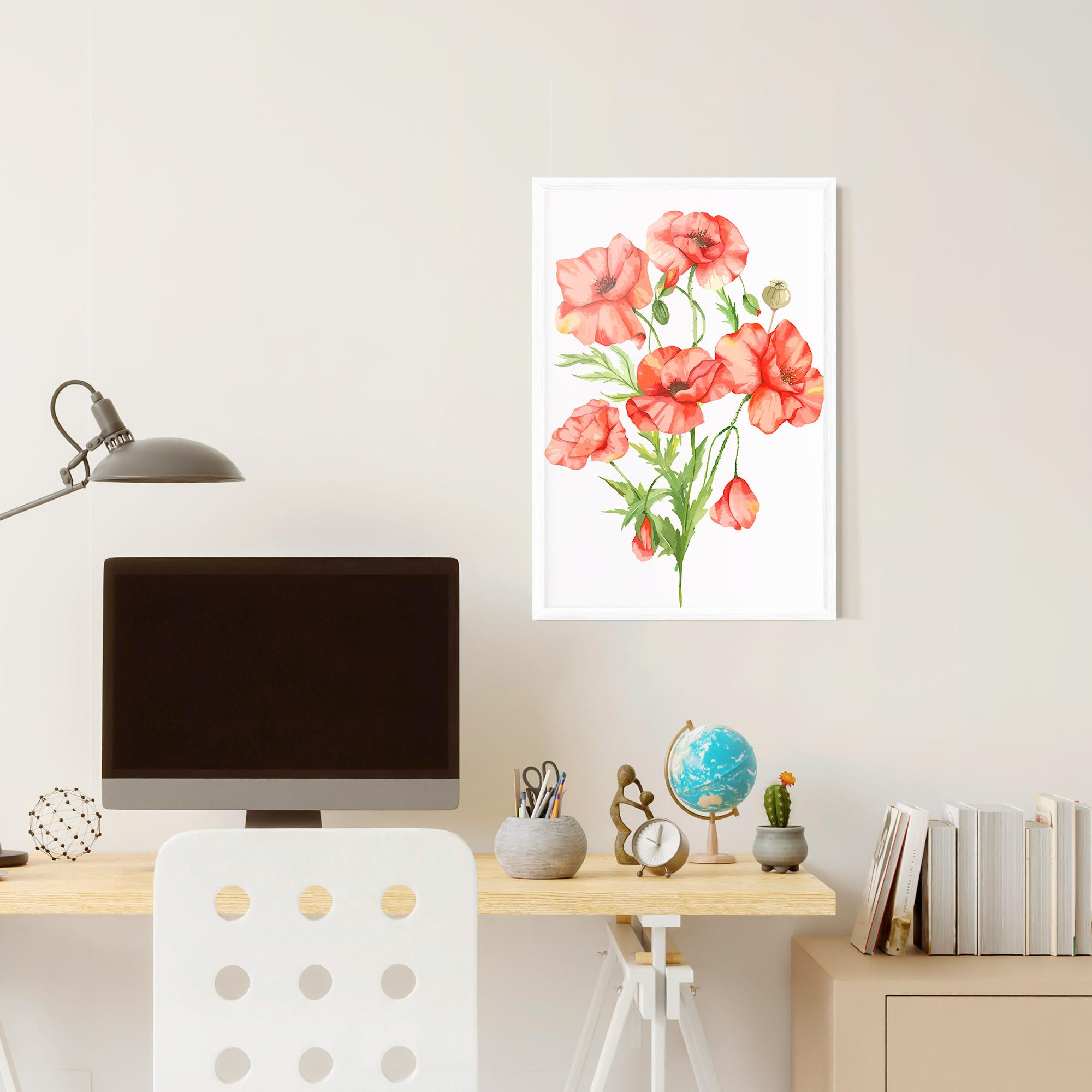 Plakat w Ramie Red Pastel Poppy mockup 6