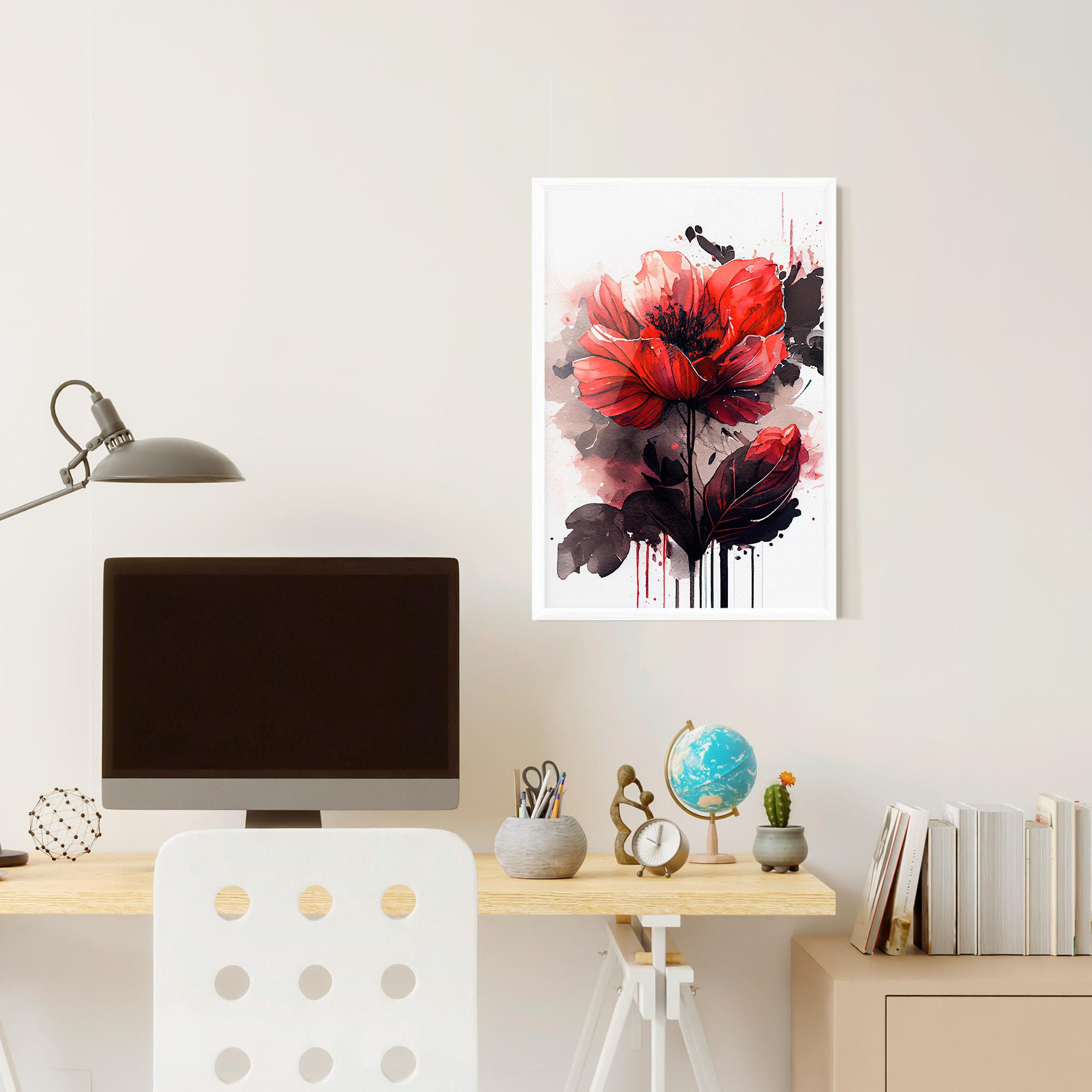 Plakat w Ramie Watercolor Poppy mockup 6