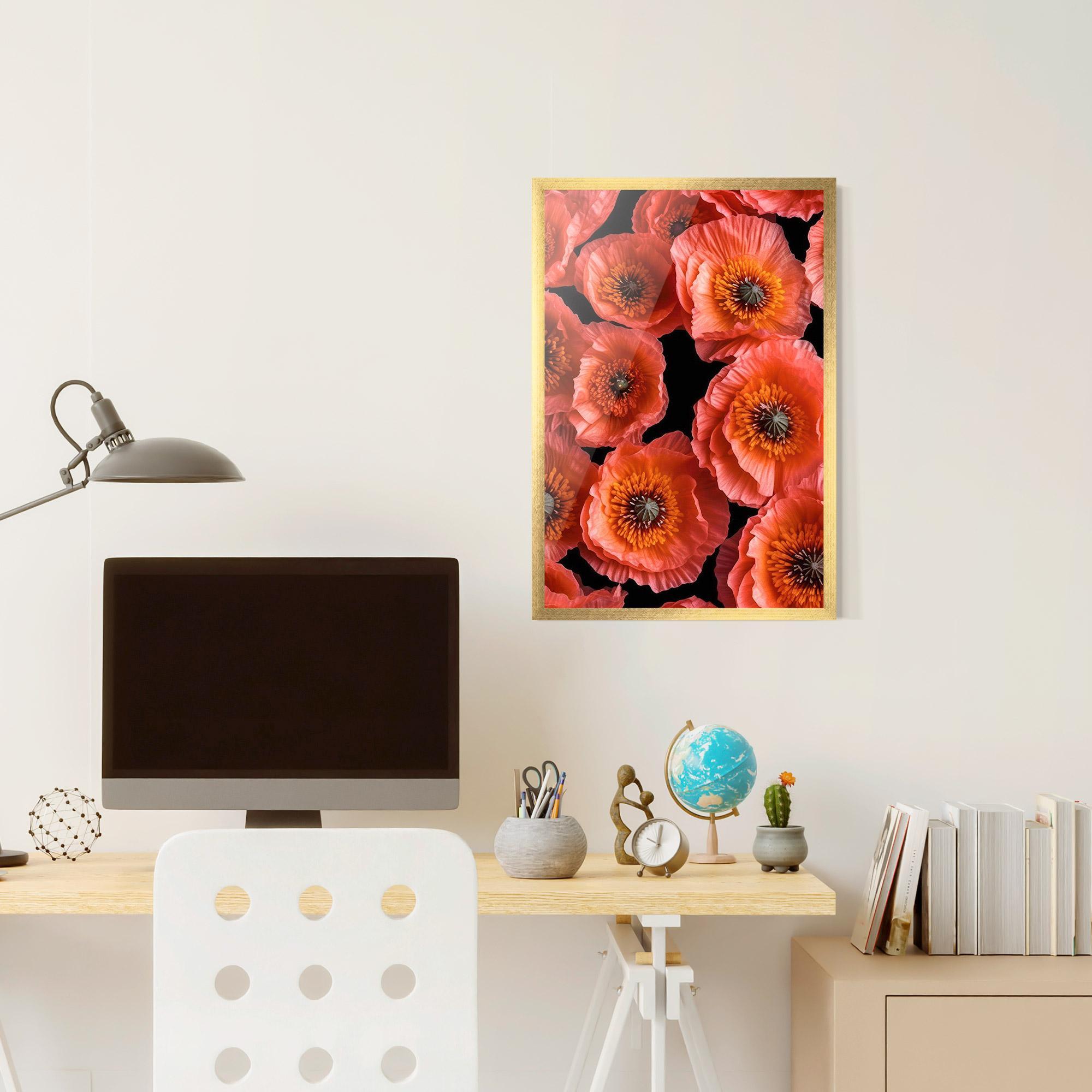Plakat w Ramie Light Red Poppies mockup 6