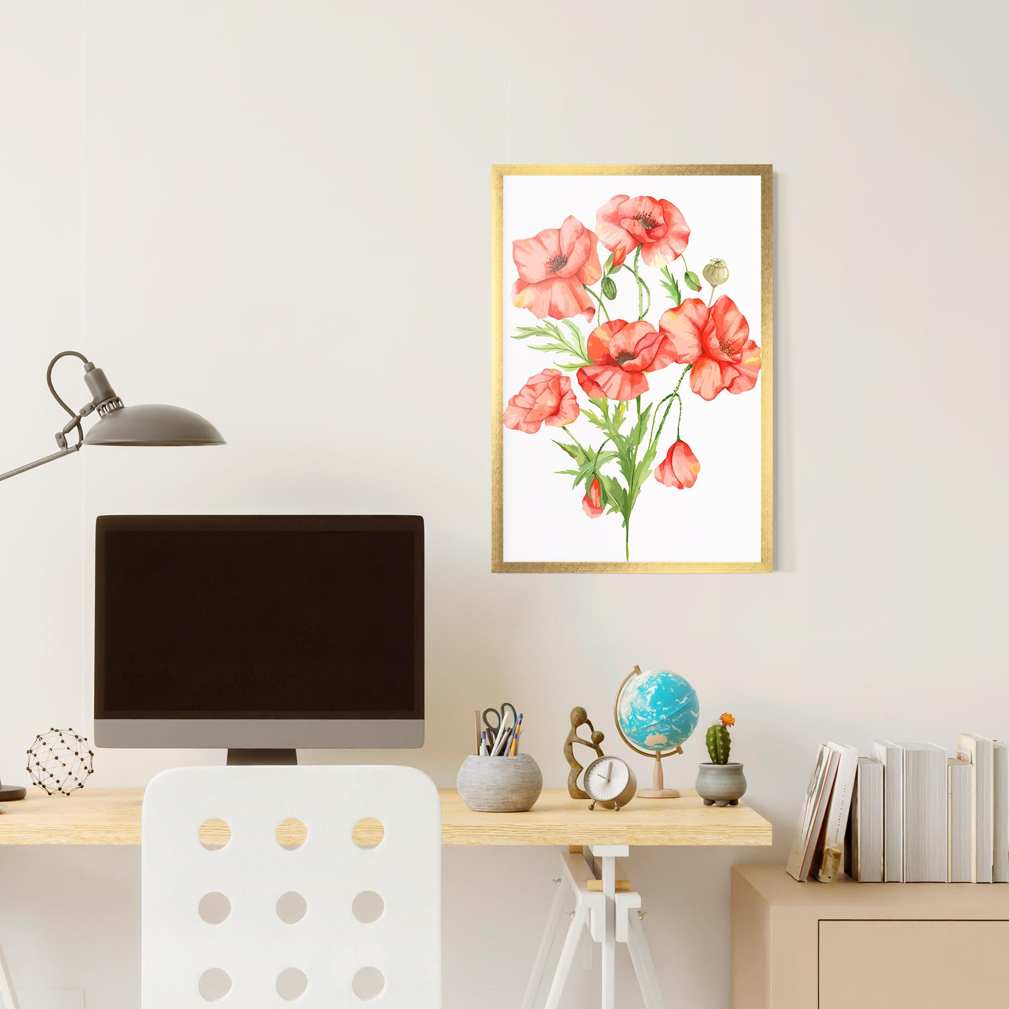 Plakat w Ramie Red Pastel Poppy mockup 6