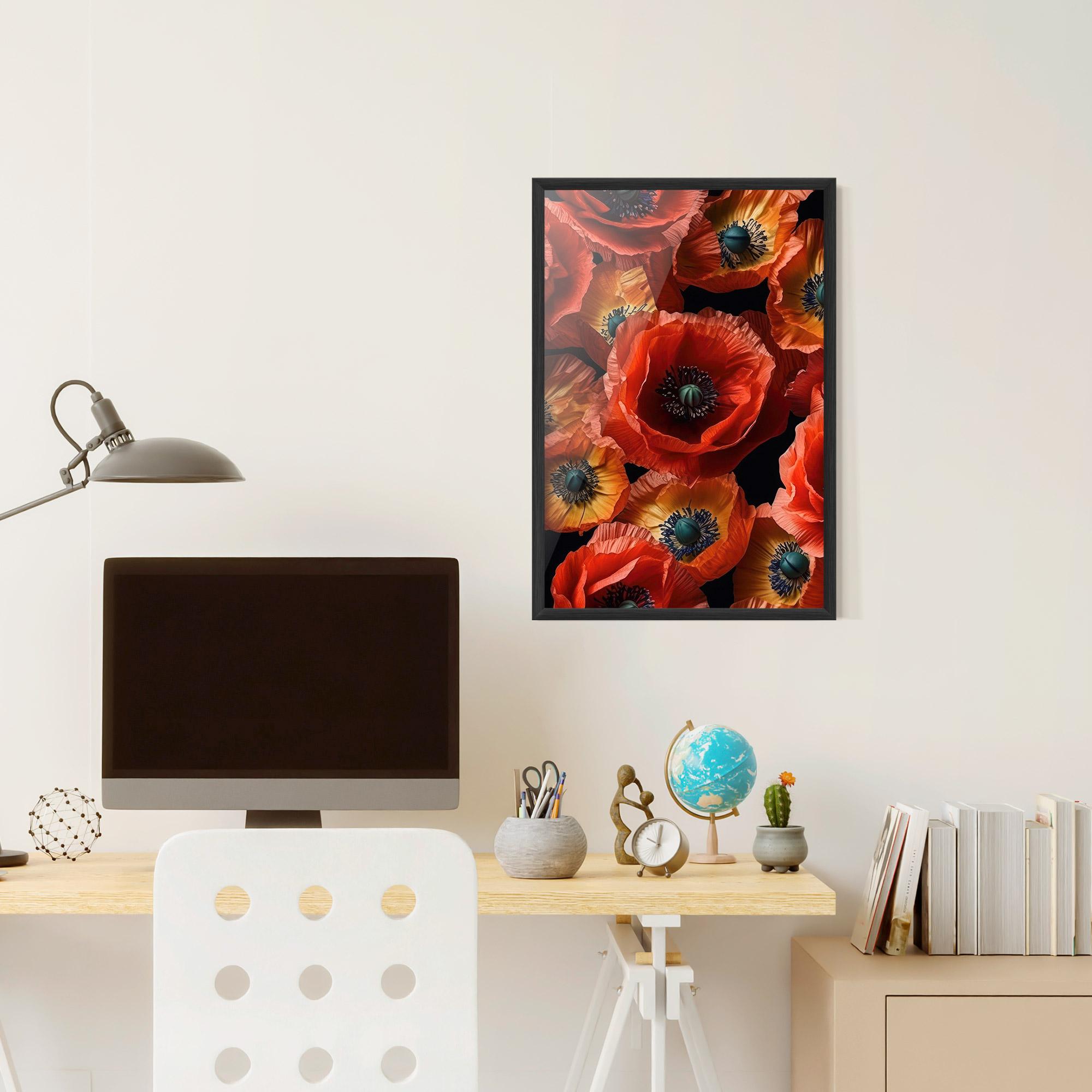 Plakat w Ramie Red Orange Poppy mockup 6