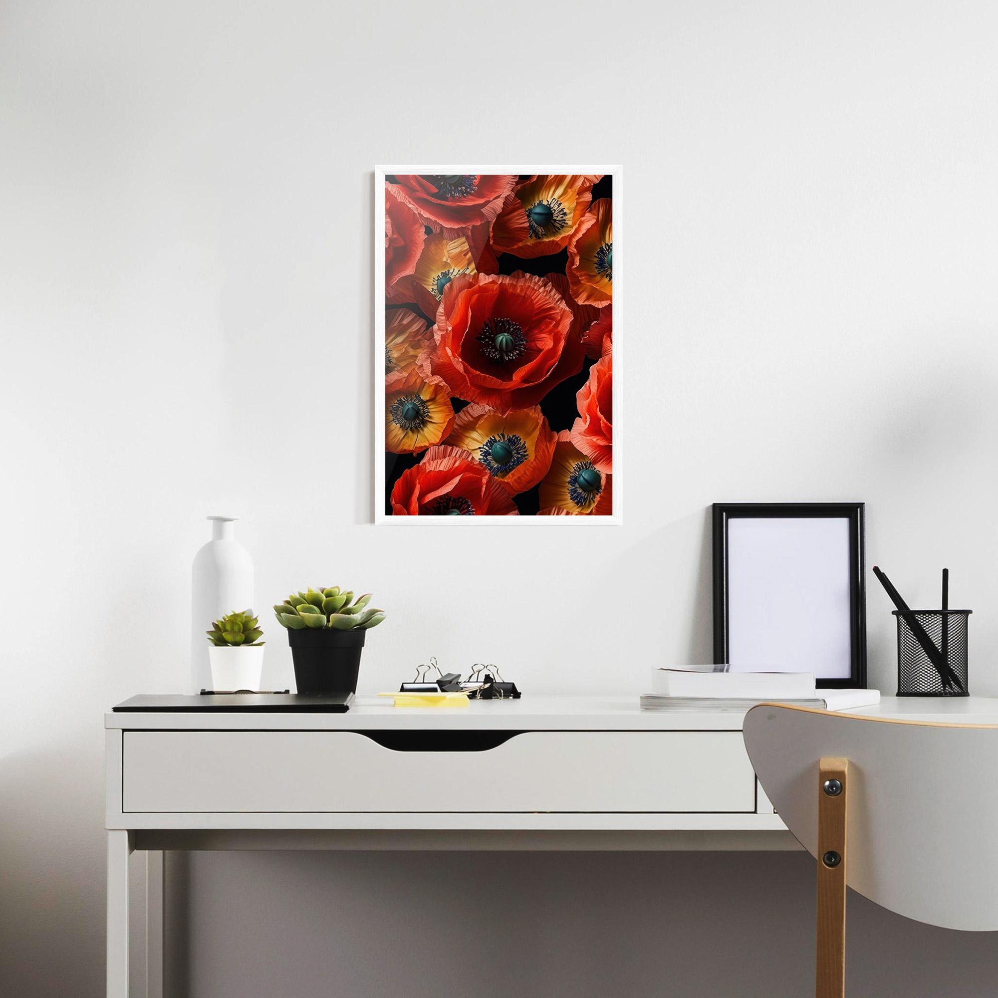 Plakat w Ramie Red Orange Poppy mockup 7
