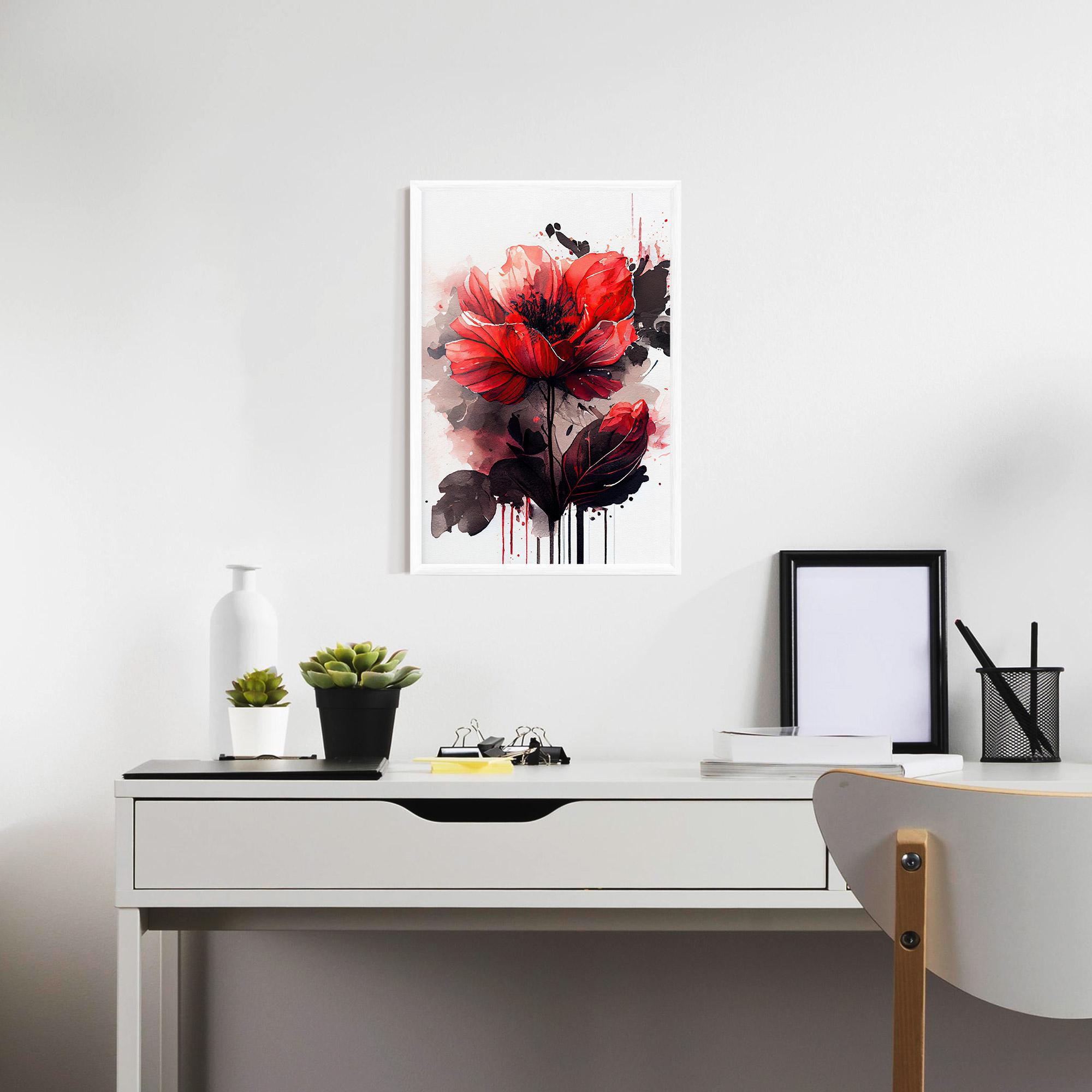 Plakat w Ramie Watercolor Poppy mockup 7