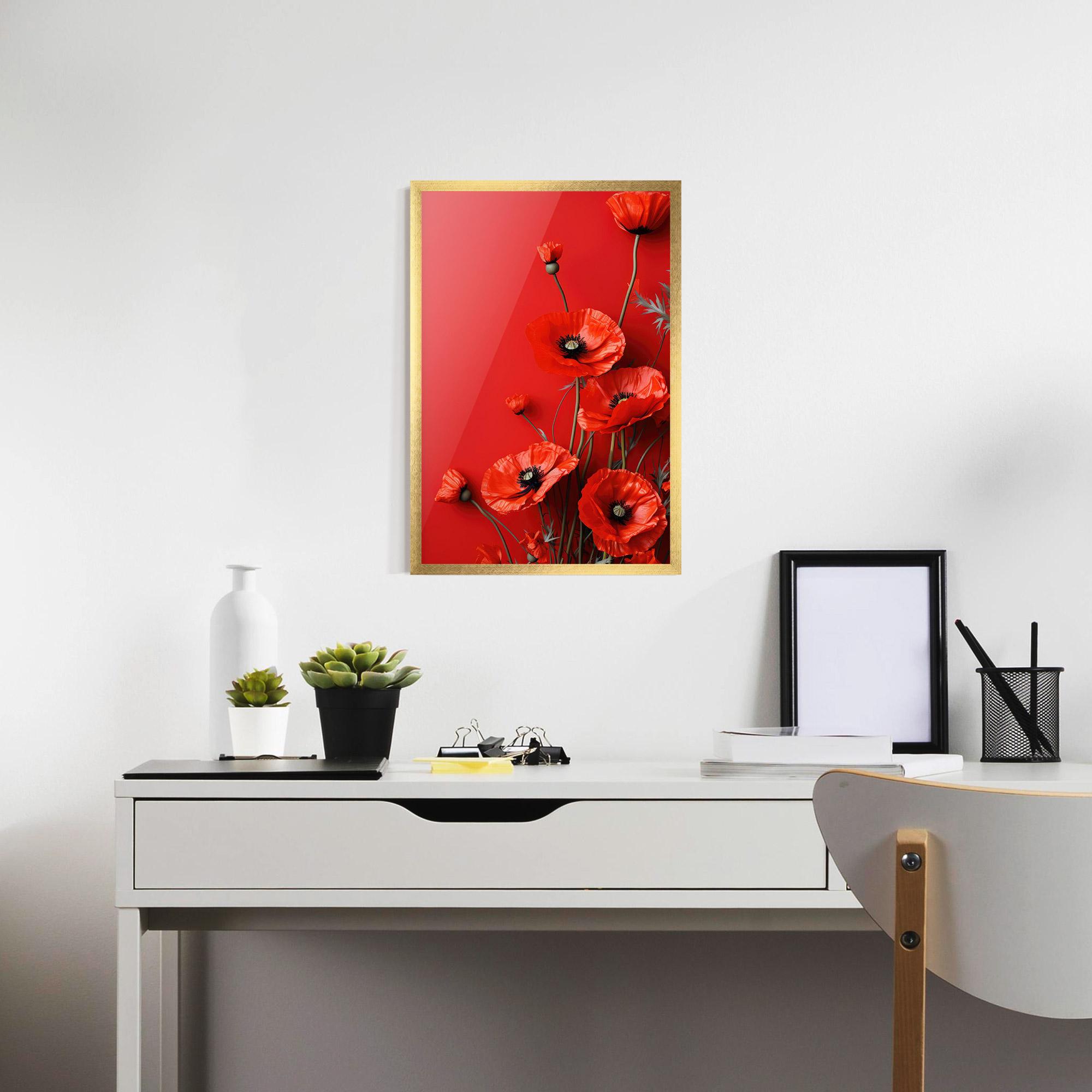 Plakat w Ramie Poppies On The Table mockup 7