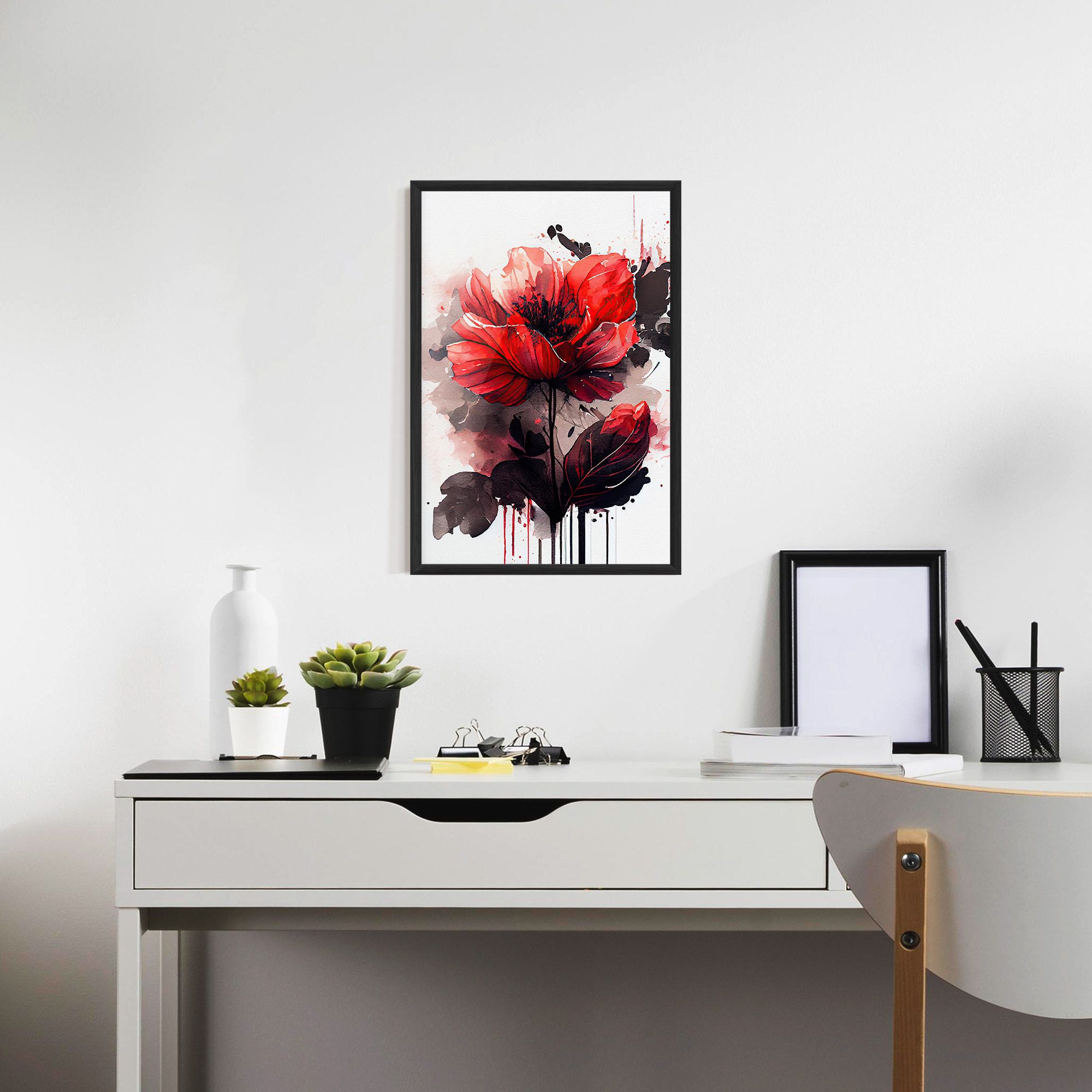 Watercolor Poppy mockup 7