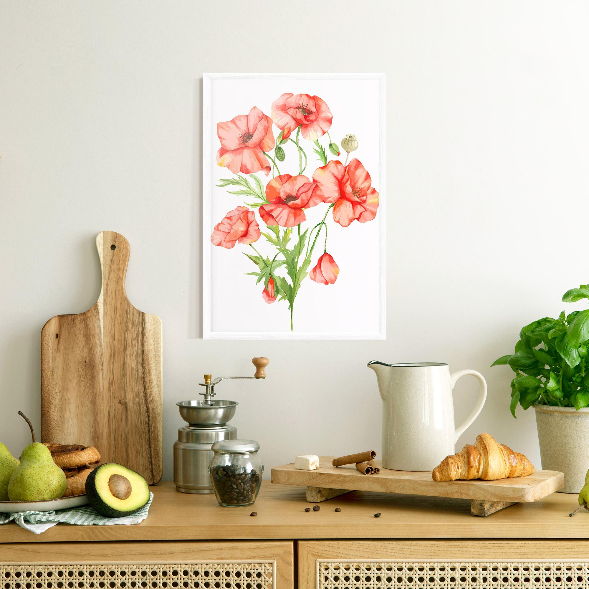 Plakat w Ramie Red Pastel Poppy mockup 8