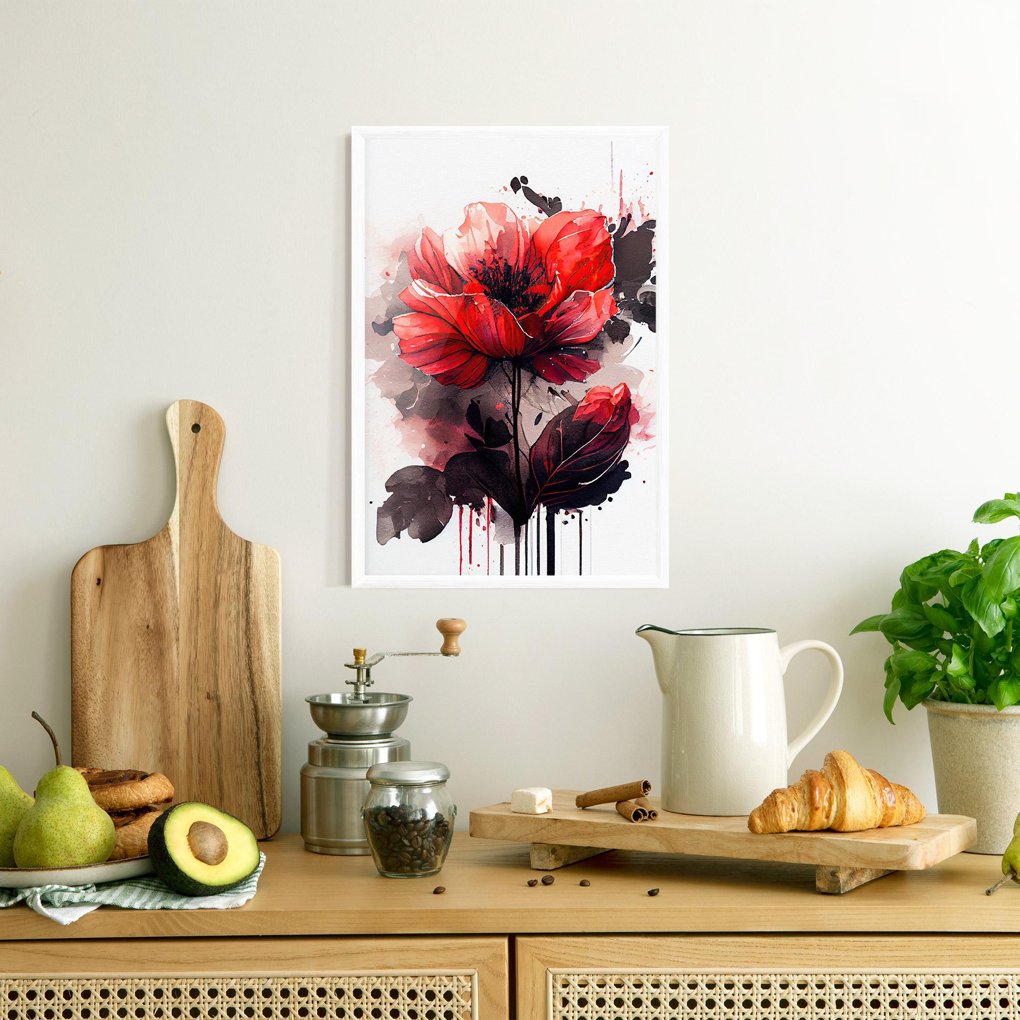 Plakat w Ramie Watercolor Poppy mockup 8