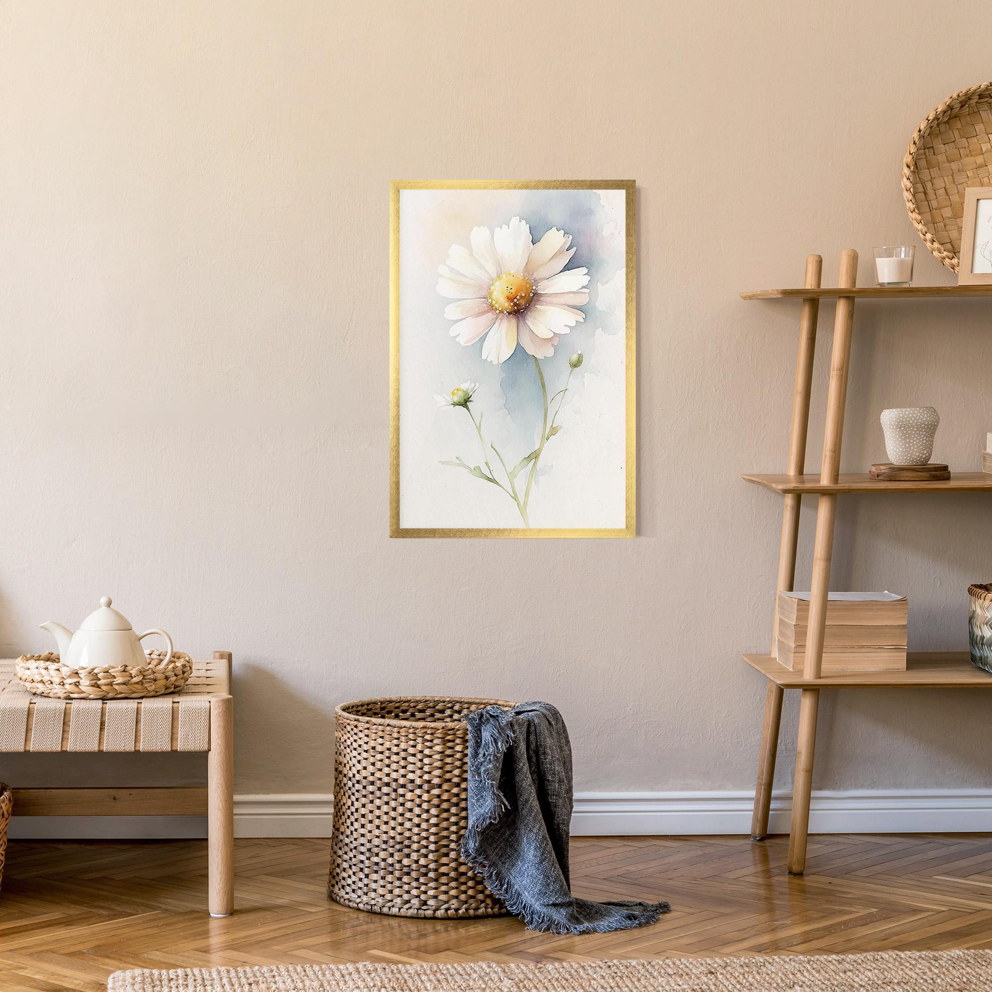 Plakat w Ramie Painted White Daisy mockup 9
