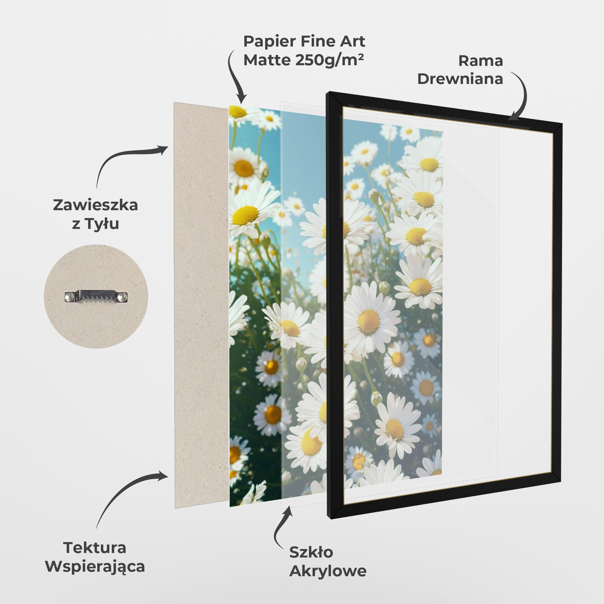 Plakat w Ramie Daisy Field View mockup 1