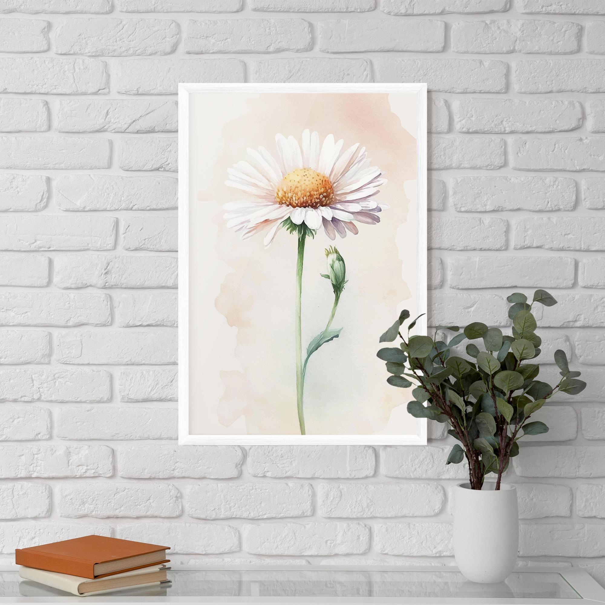 Plakat w Ramie Watercolor Daisy mockup 5