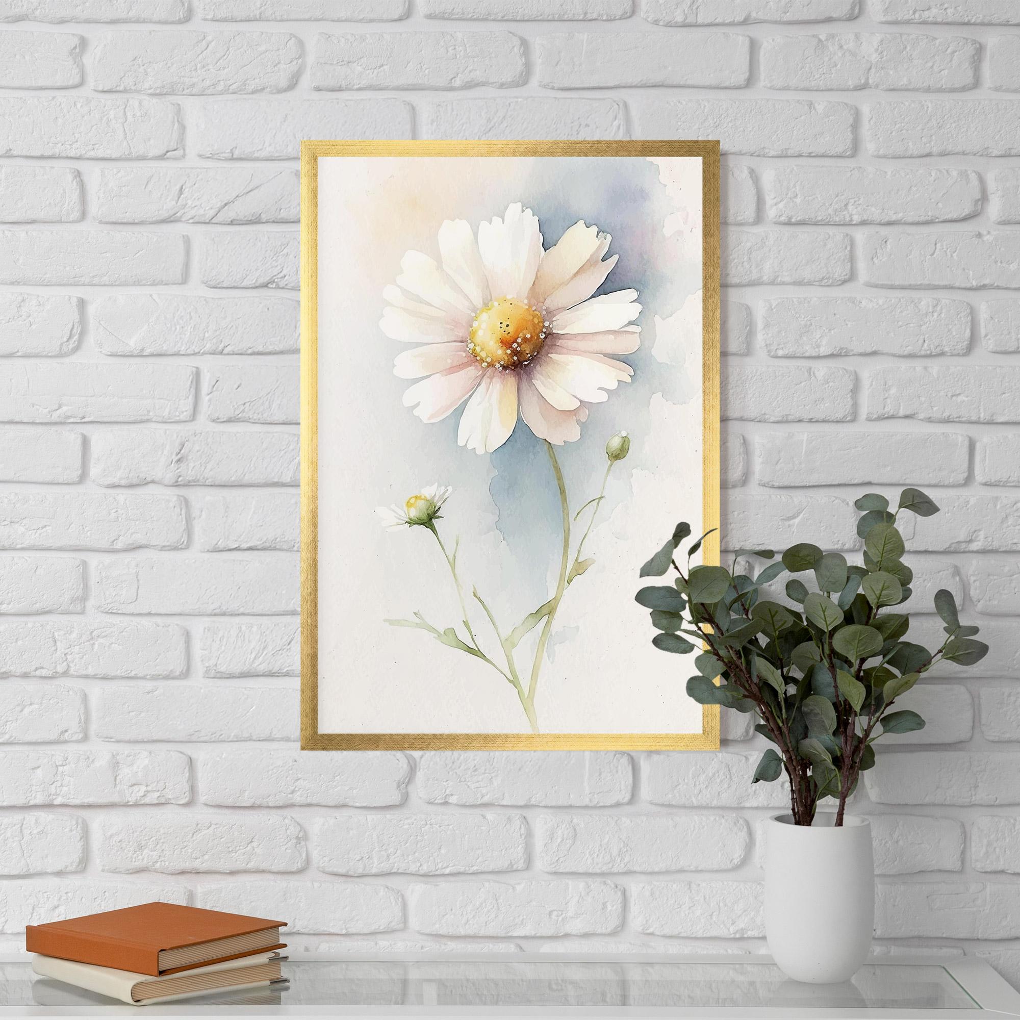 Plakat w Ramie Painted White Daisy mockup 5