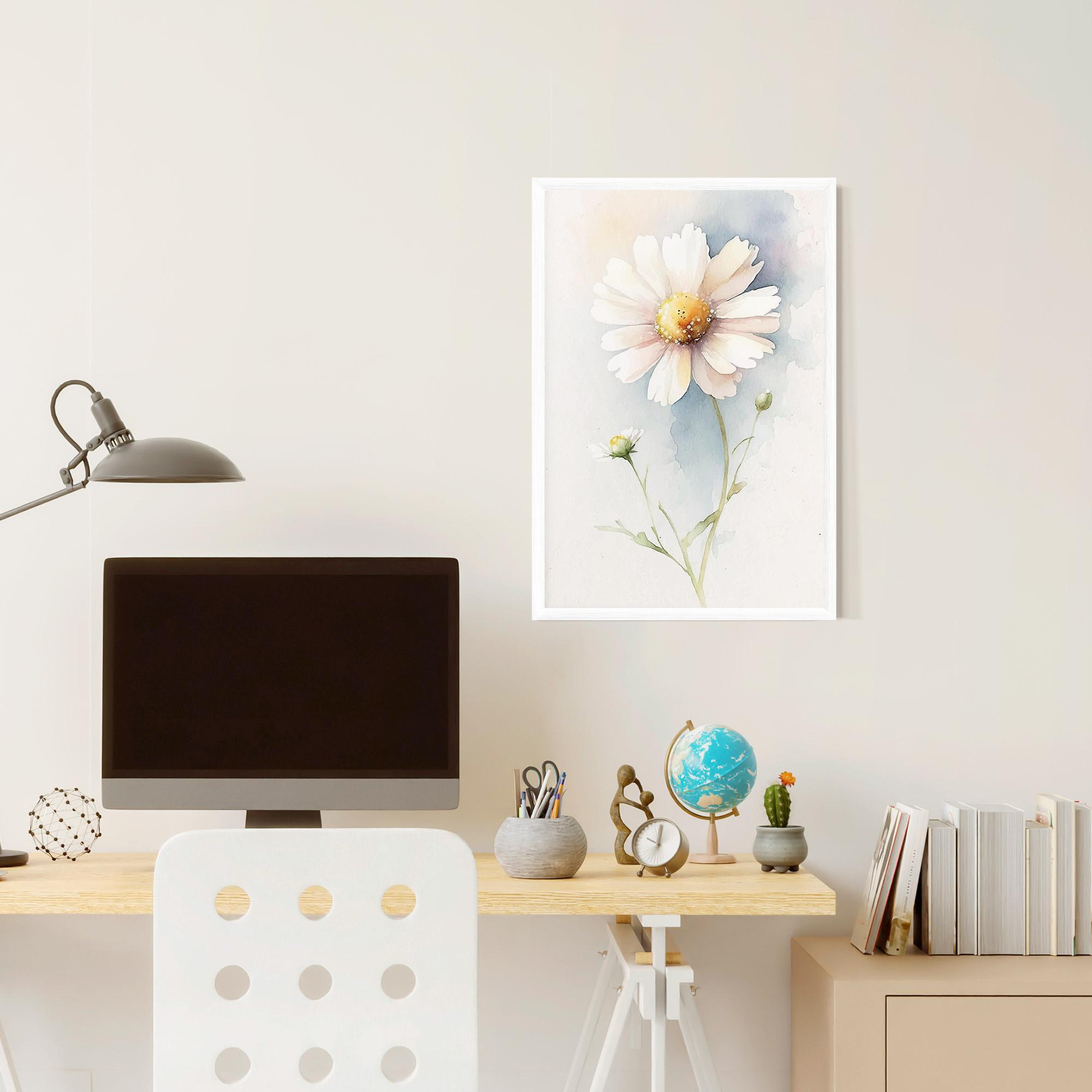 Plakat w Ramie Painted White Daisy mockup 6