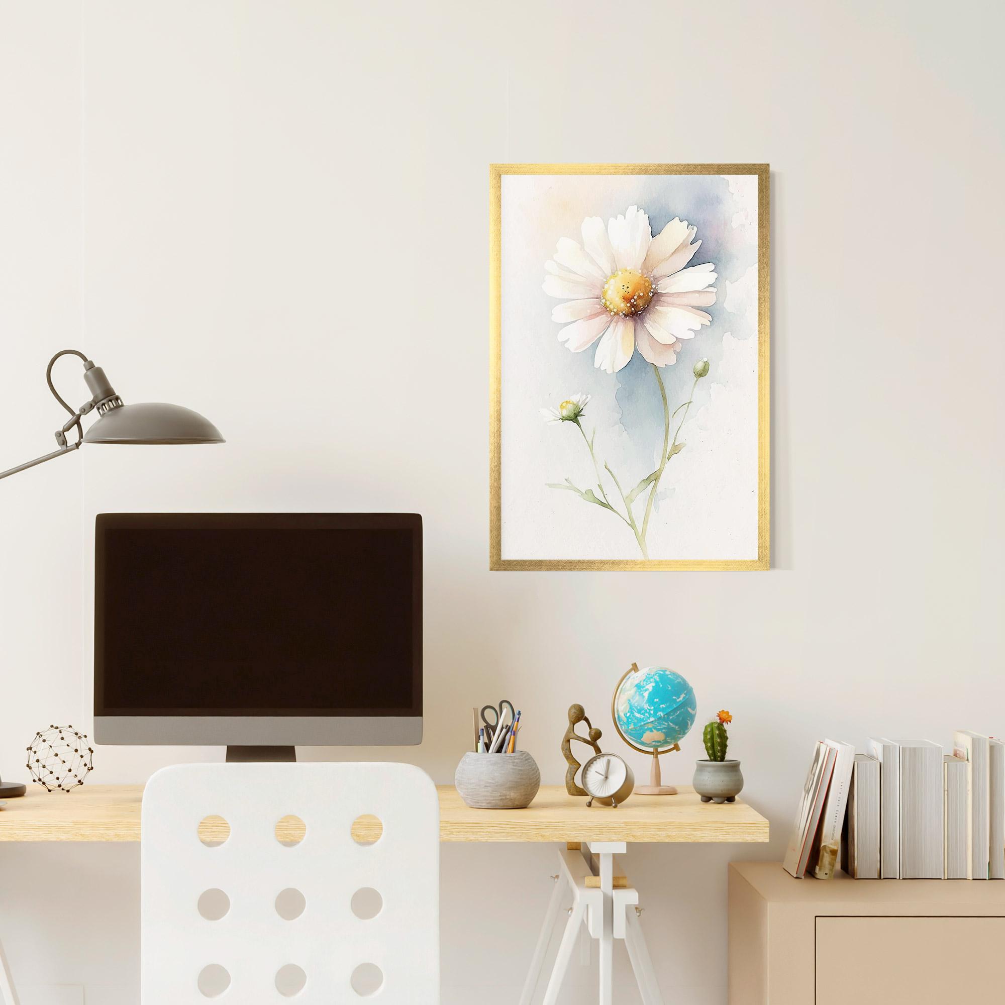 Plakat w Ramie Painted White Daisy mockup 6