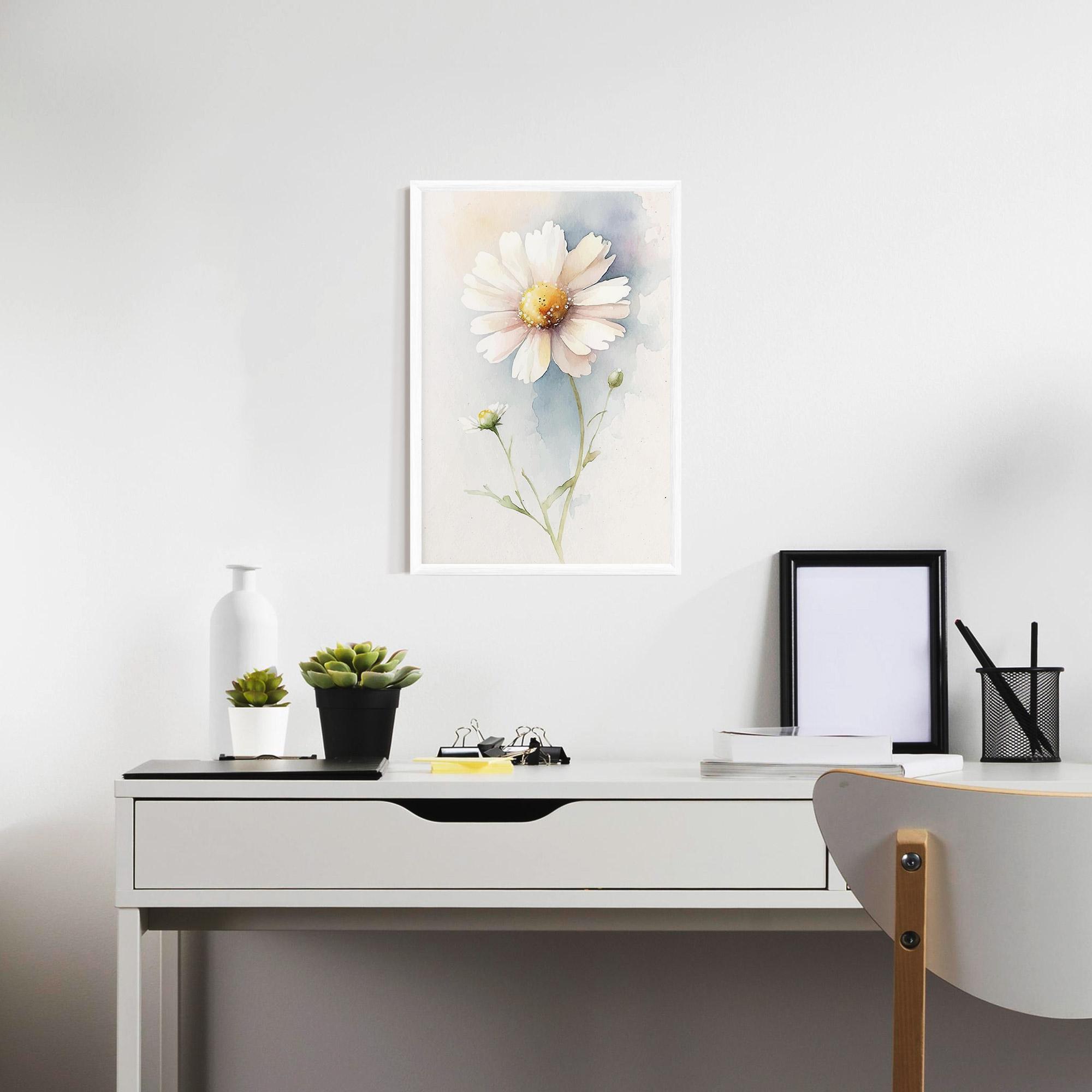 Plakat w Ramie Painted White Daisy mockup 7