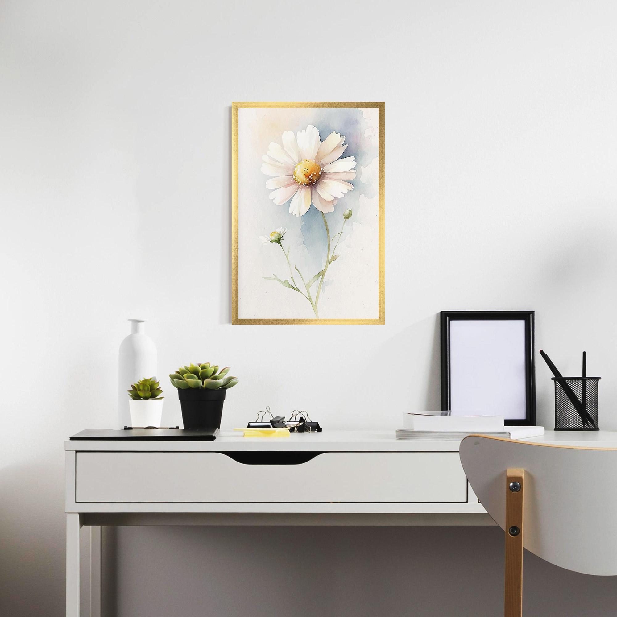 Plakat w Ramie Painted White Daisy mockup 7