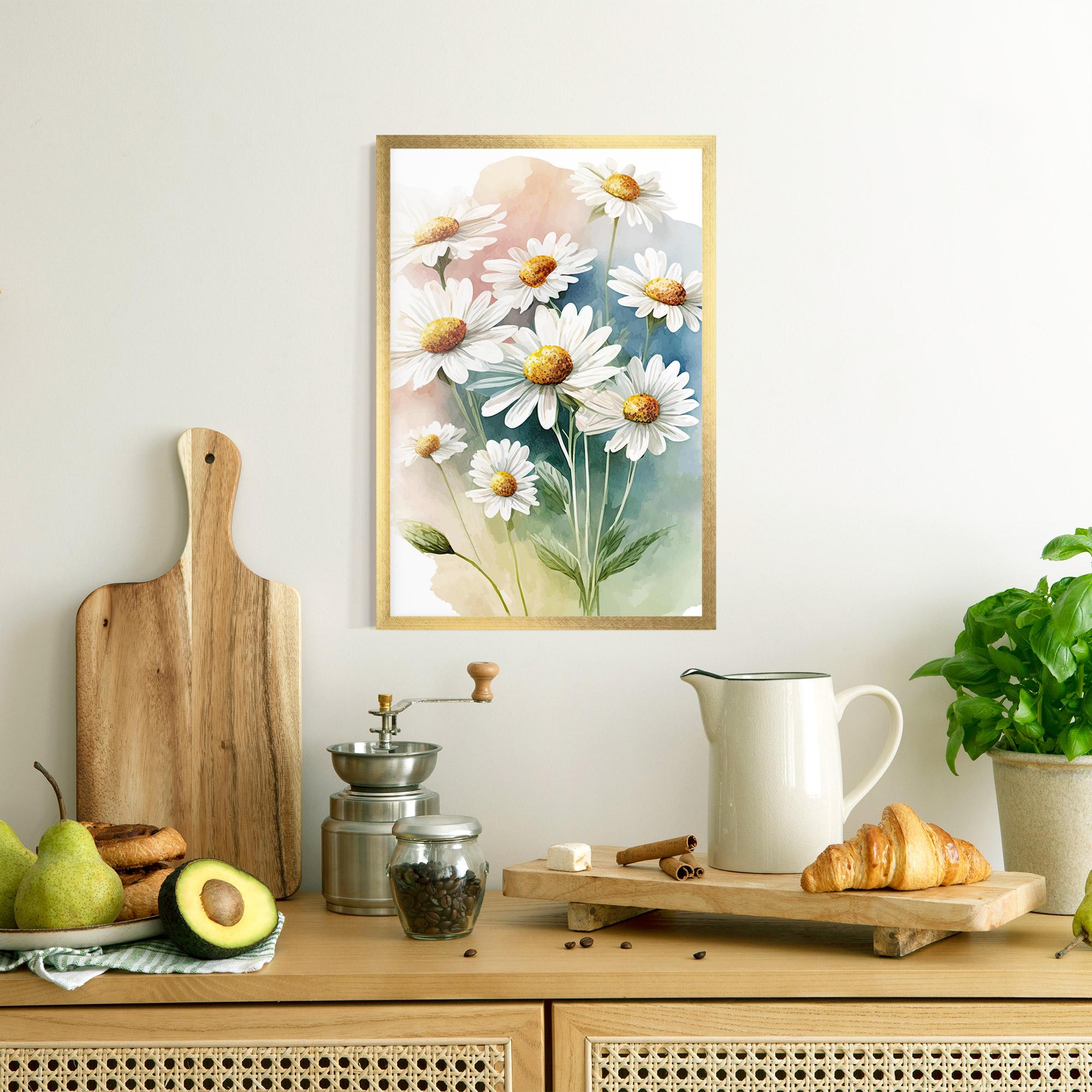 Plakat w Ramie White Daisy Art mockup 8