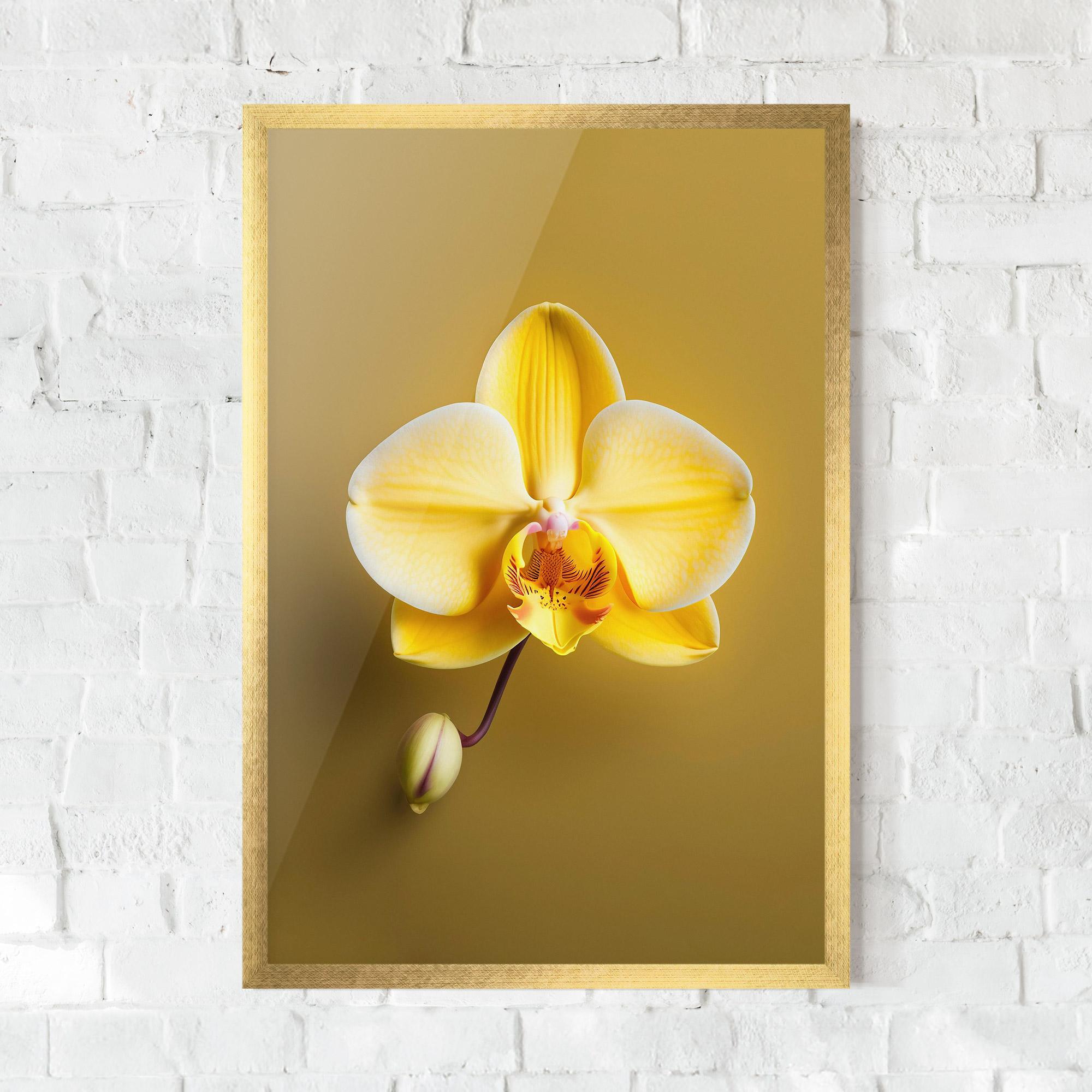 Plakat w Ramie Pastel Yellow Orchid mockup 0