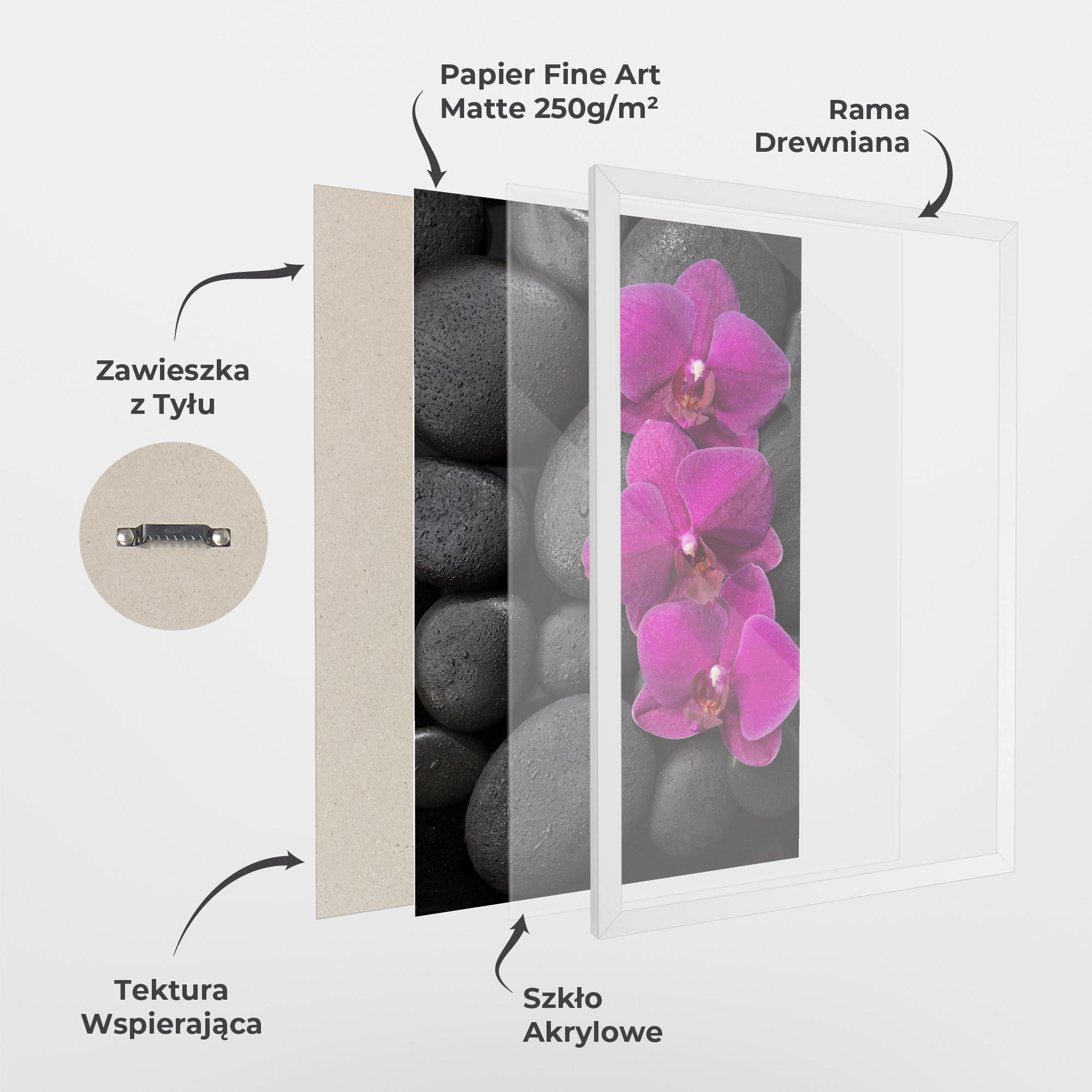 Plakat w Ramie Purple Orchid On Rocks mockup 1