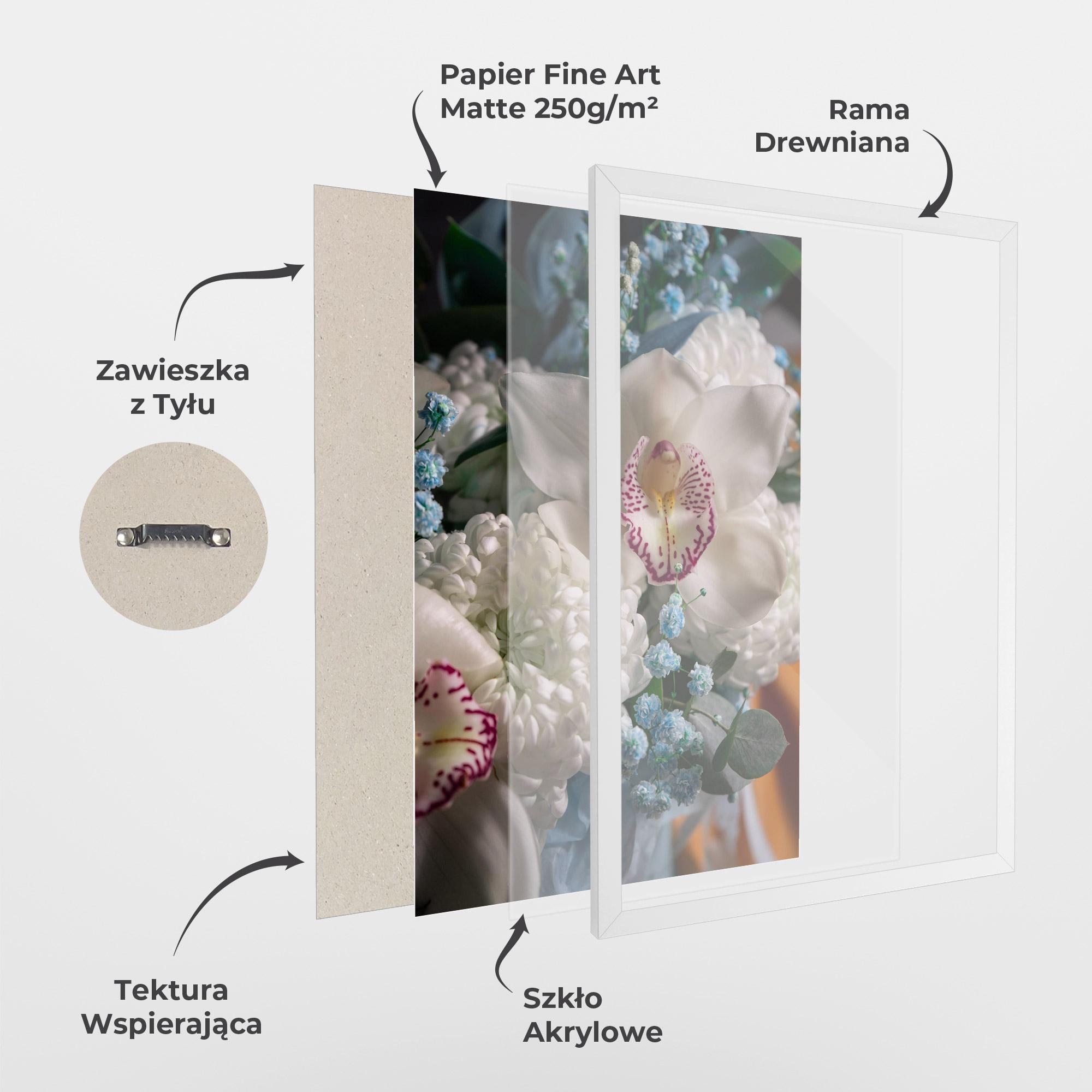 Plakat w Ramie White Orchid With Blue mockup 1
