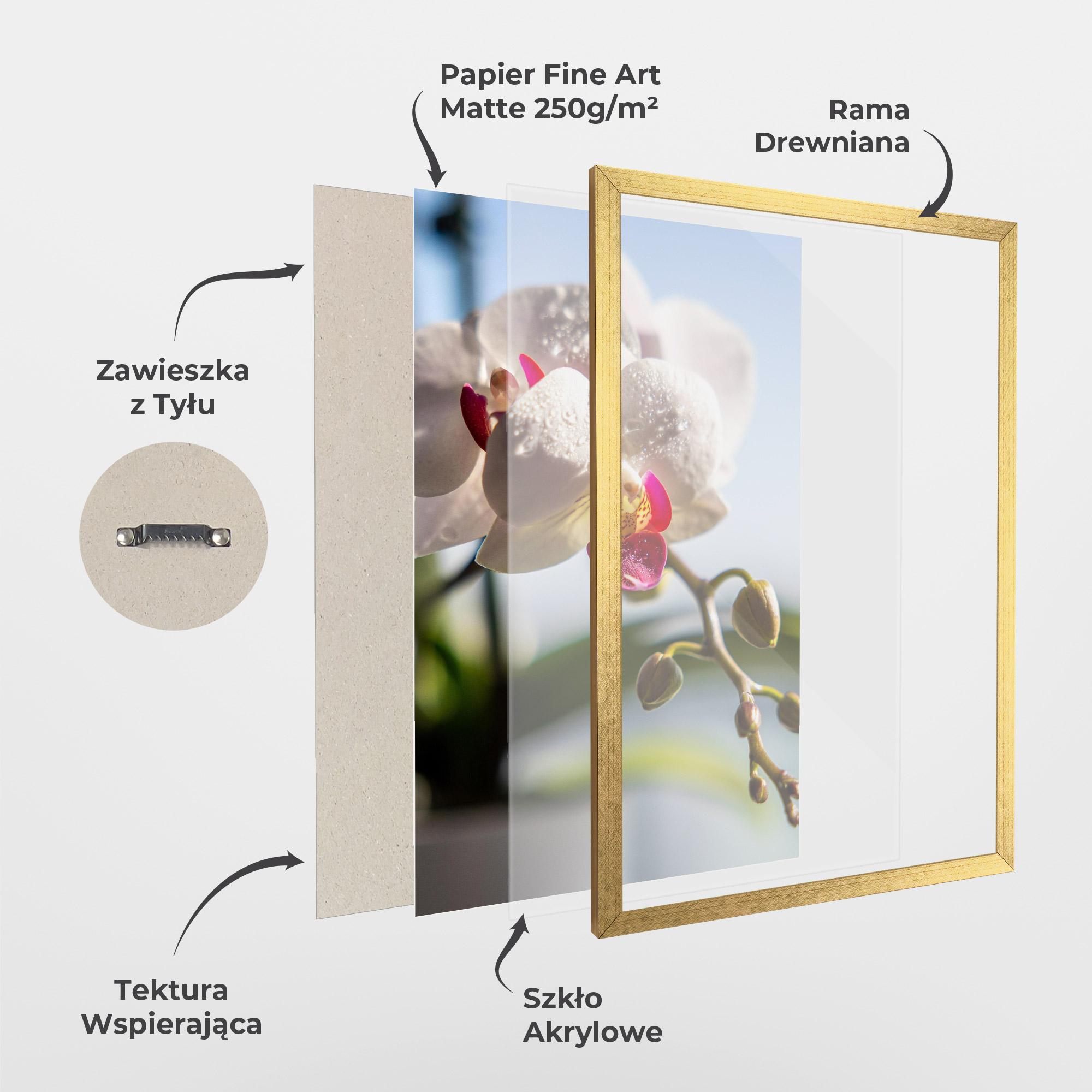 Plakat w Ramie White Orchid With Water mockup 1