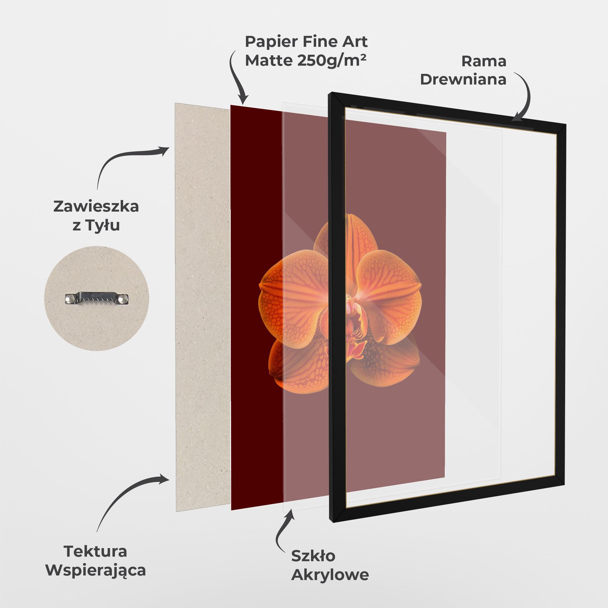 Plakat w Ramie Strong Orange Orchid mockup 1
