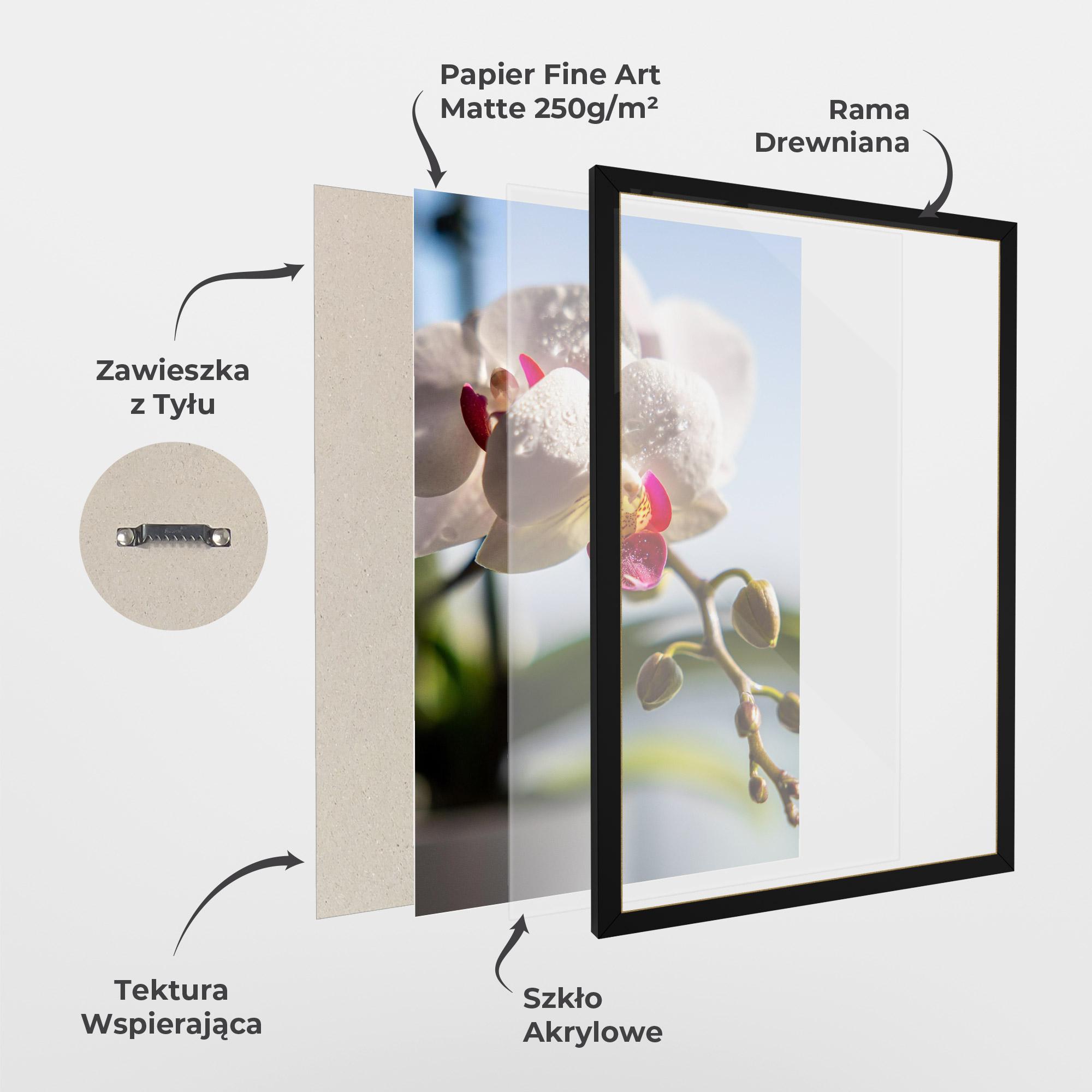 Plakat w Ramie White Orchid With Water mockup 1