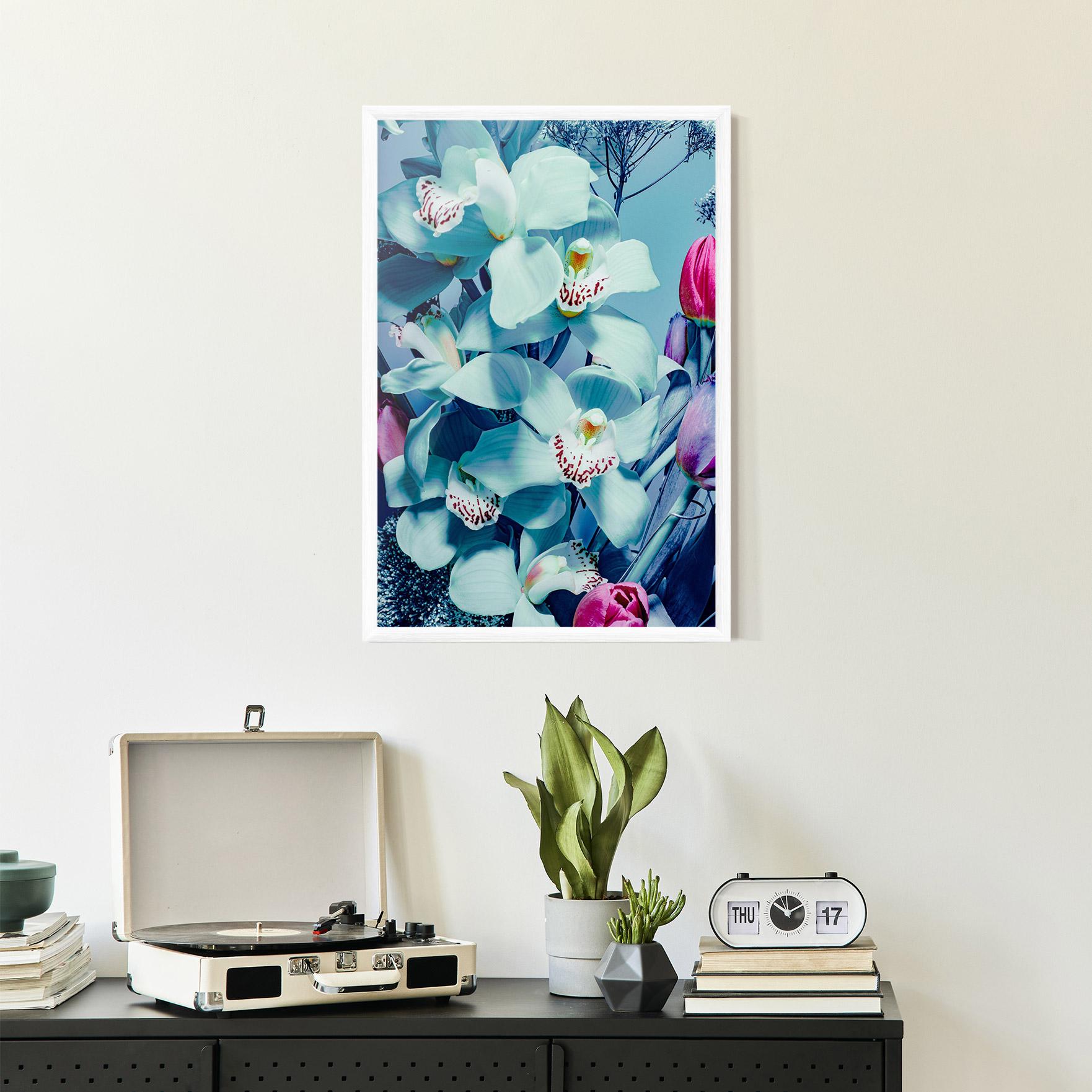 Plakat w Ramie Light Blue Orchids mockup 2